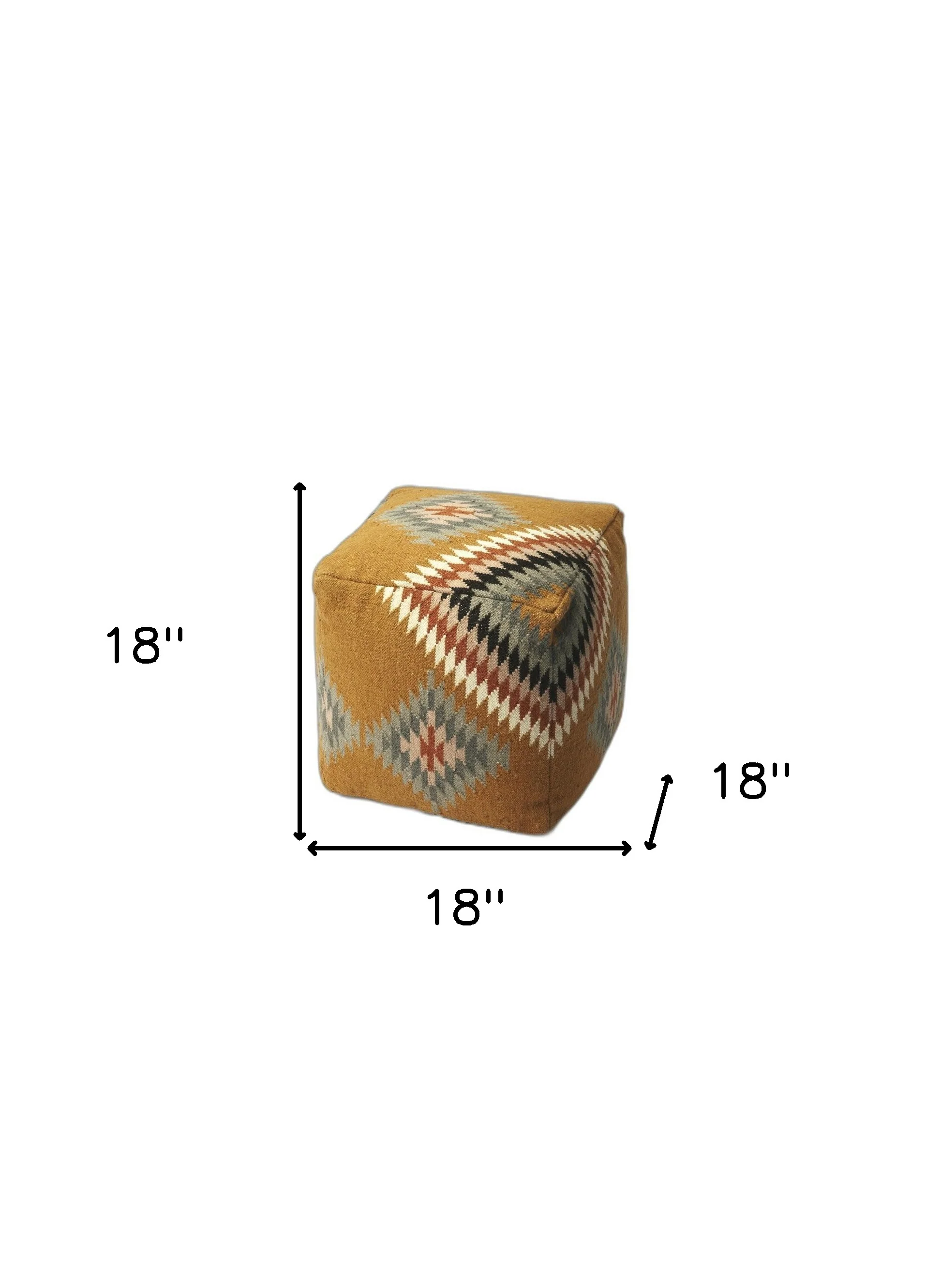 Southwest Lodge Pouf Ottoman By Homeroots - Image 4
