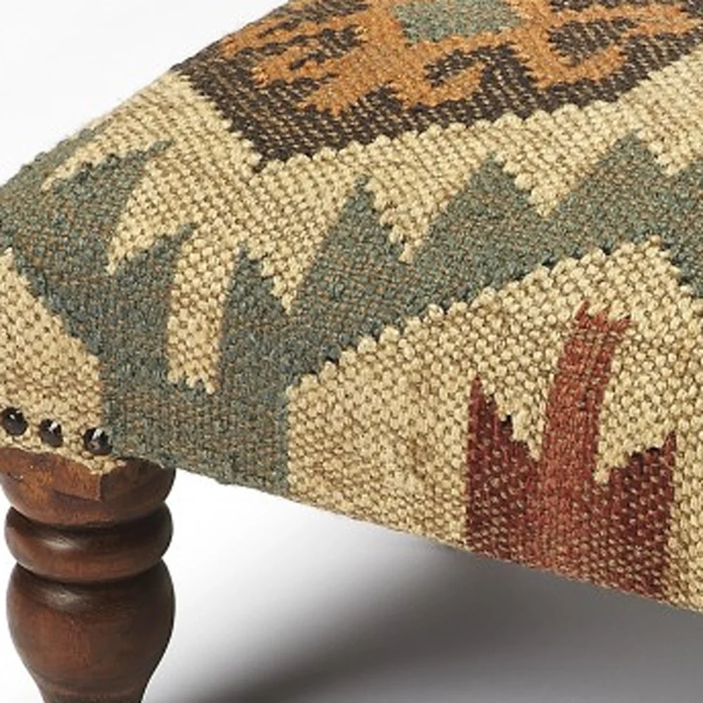 Southwest Mountain Lodge Foot Stool By Homeroots - Image 2