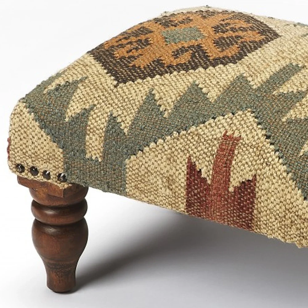 Southwest Mountain Lodge Foot Stool By Homeroots - Image 3