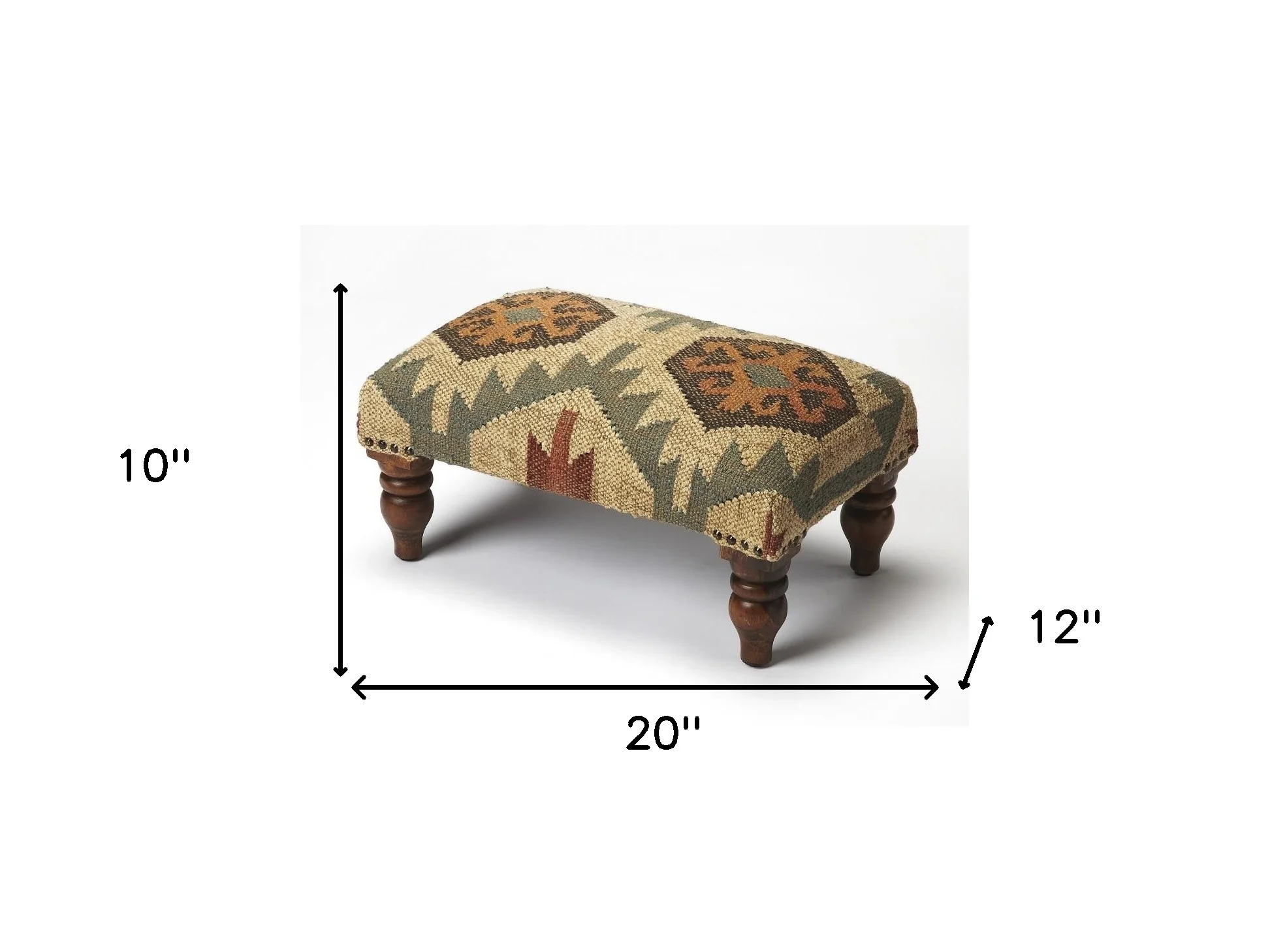 Southwest Mountain Lodge Foot Stool By Homeroots - Image 4