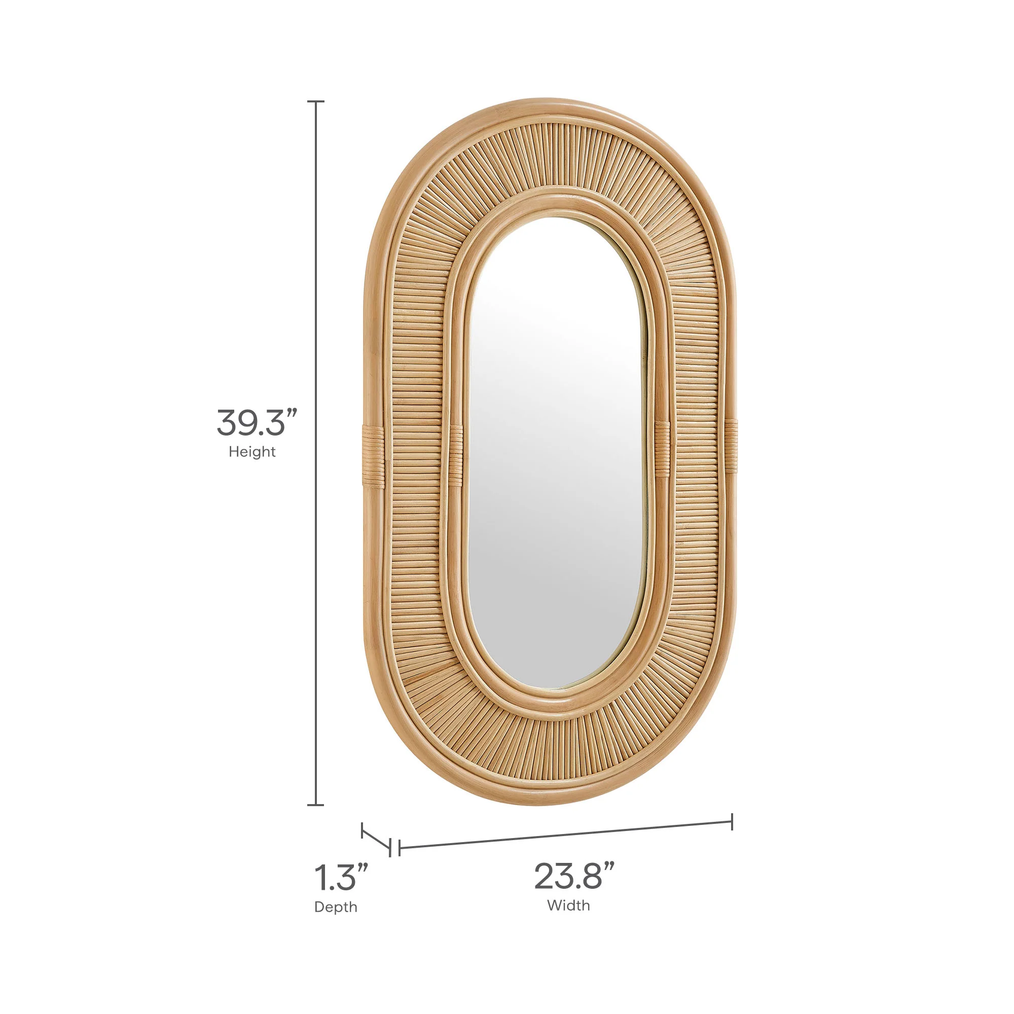 Sovana Oval Rattan Wall Mirror by Modway - Image 8