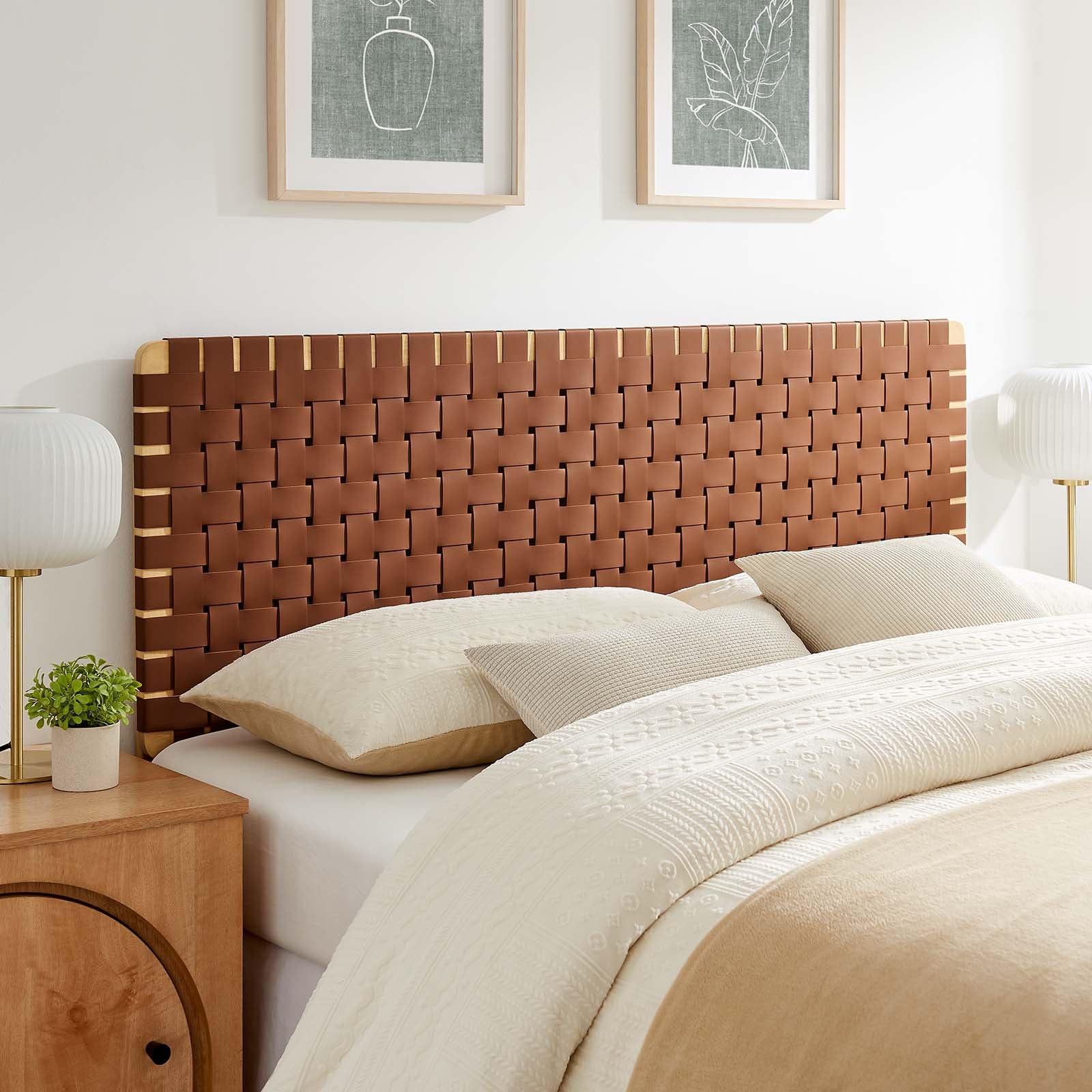 Sparta Weave Queen Vegan Leather Headboard By Modway - MOD-7125 - Image 16