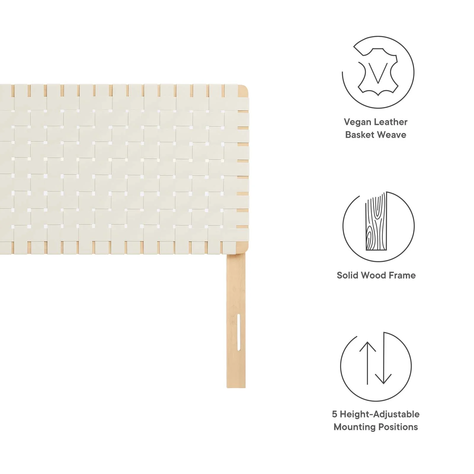Sparta Weave Queen Vegan Leather Headboard By Modway - MOD-7125 - Image 6