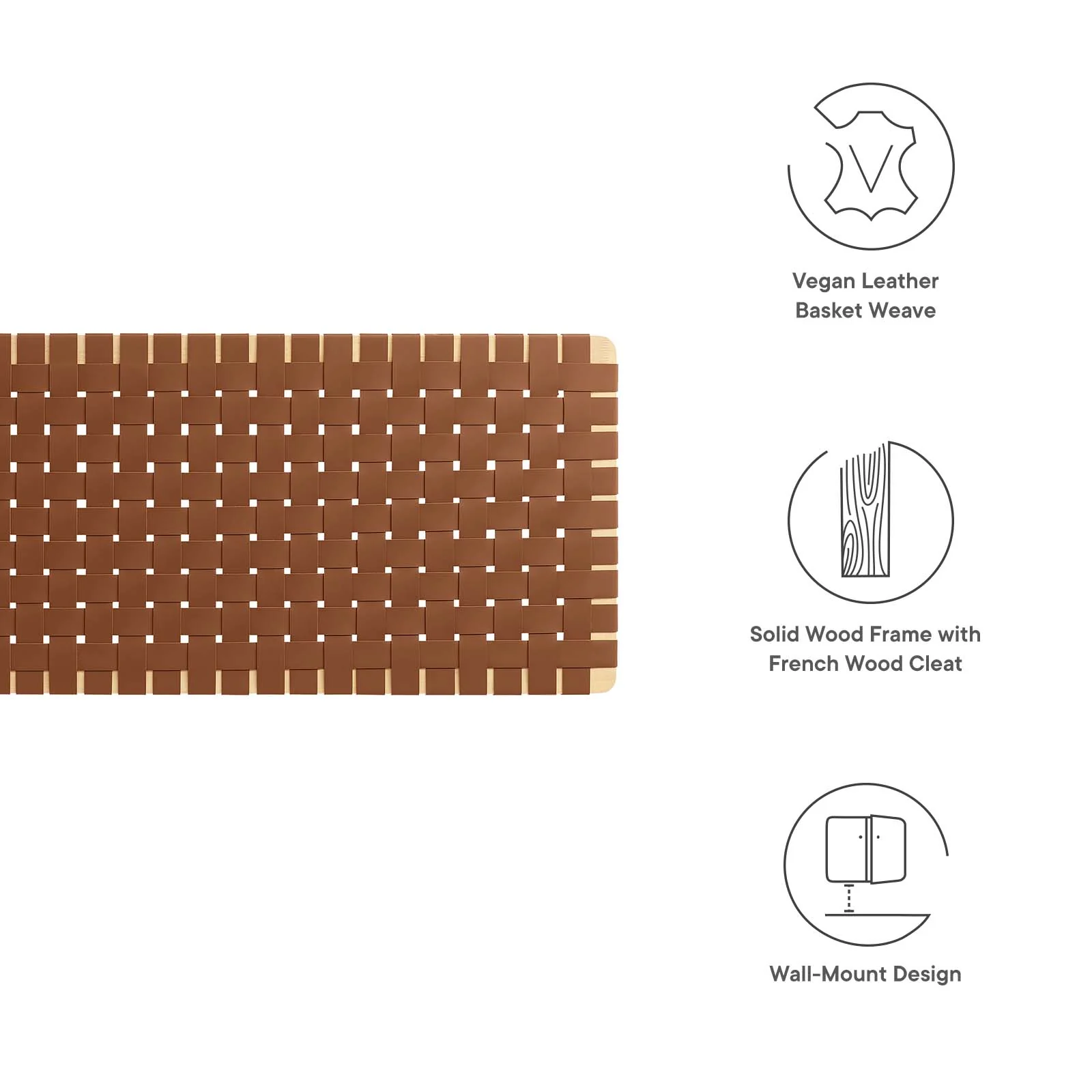 Sparta Weave Wall-Mount King Vegan Leather Headboard By Modway - MOD-7126 - Image 11