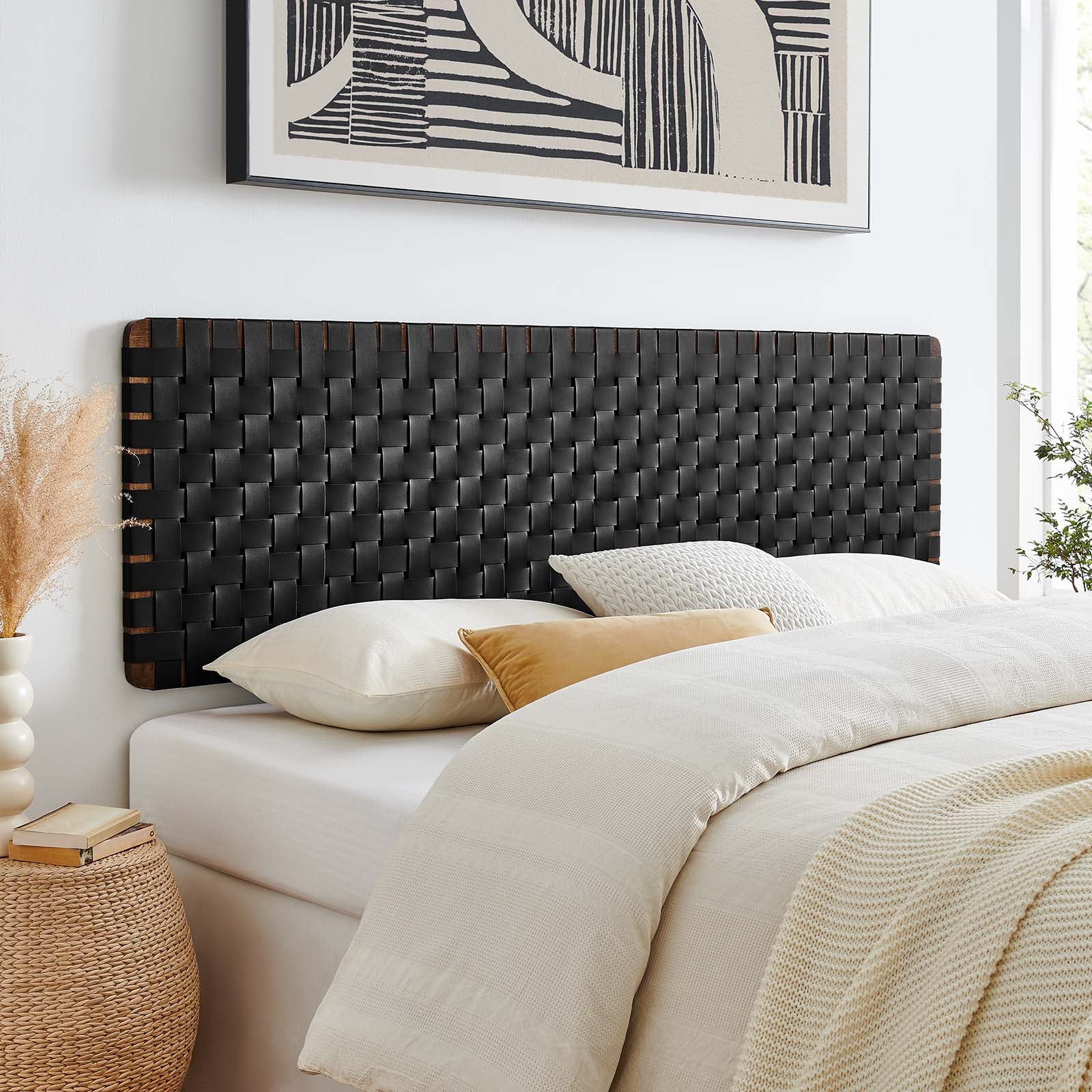 Sparta Weave Wall-Mount King Vegan Leather Headboard By Modway - MOD-7126 - Image 21