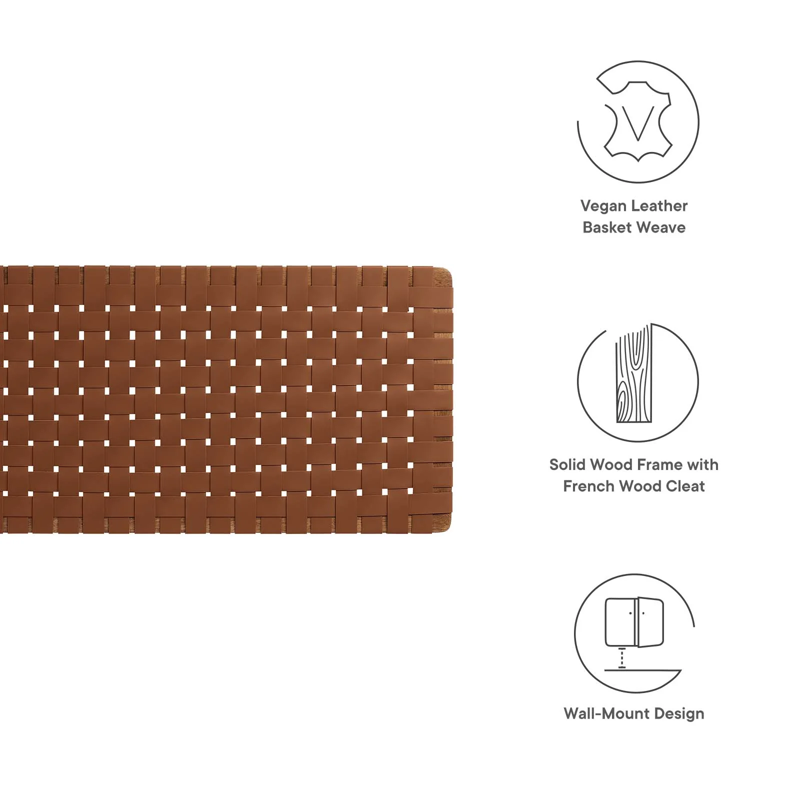 Sparta Weave Wall-Mount King Vegan Leather Headboard By Modway - MOD-7126 - Image 25