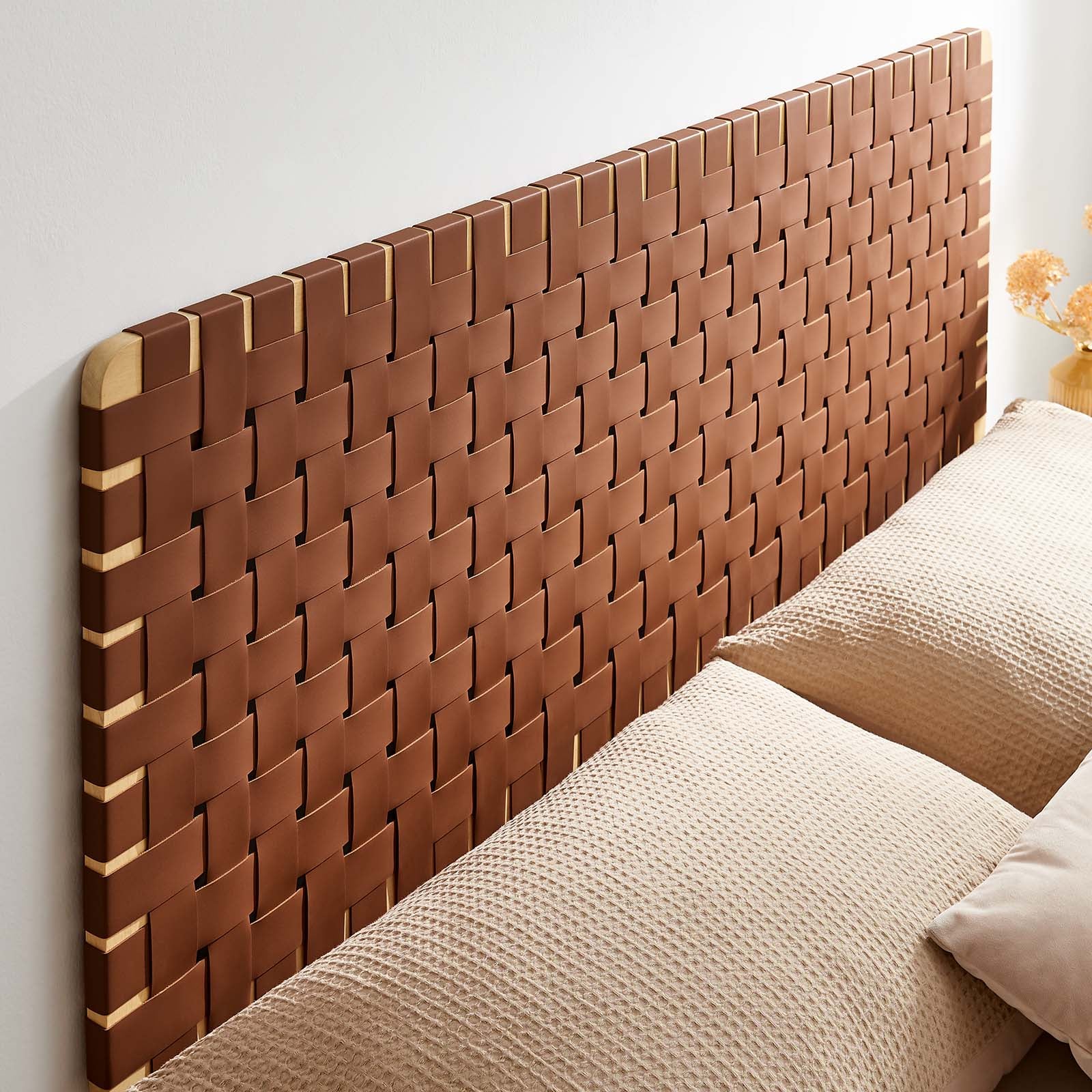 Sparta Weave Wall-Mount Queen Vegan Leather Headboard By Modway - MOD-7124 - Image 13
