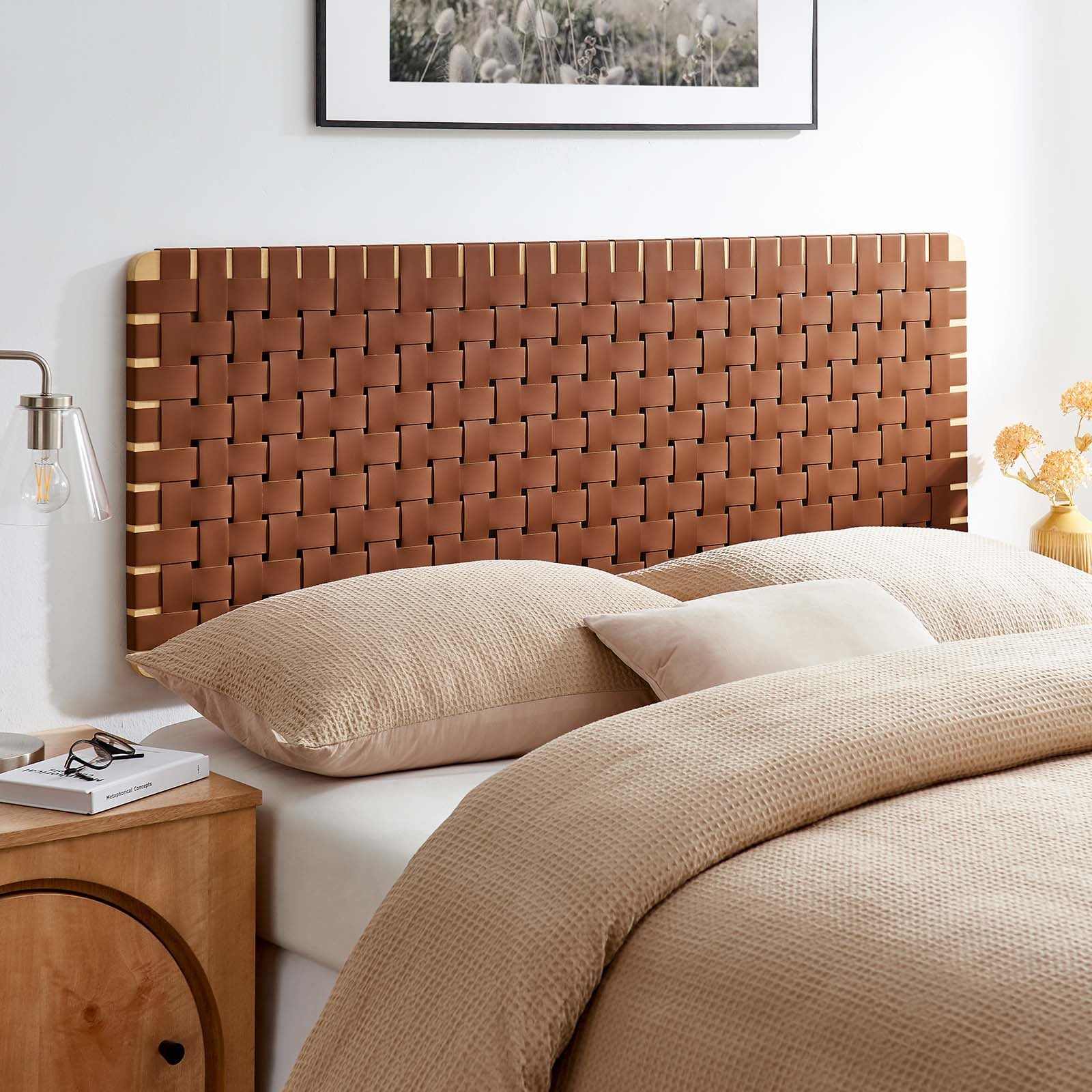 Sparta Weave Wall-Mount Queen Vegan Leather Headboard By Modway - MOD-7124 - Image 14