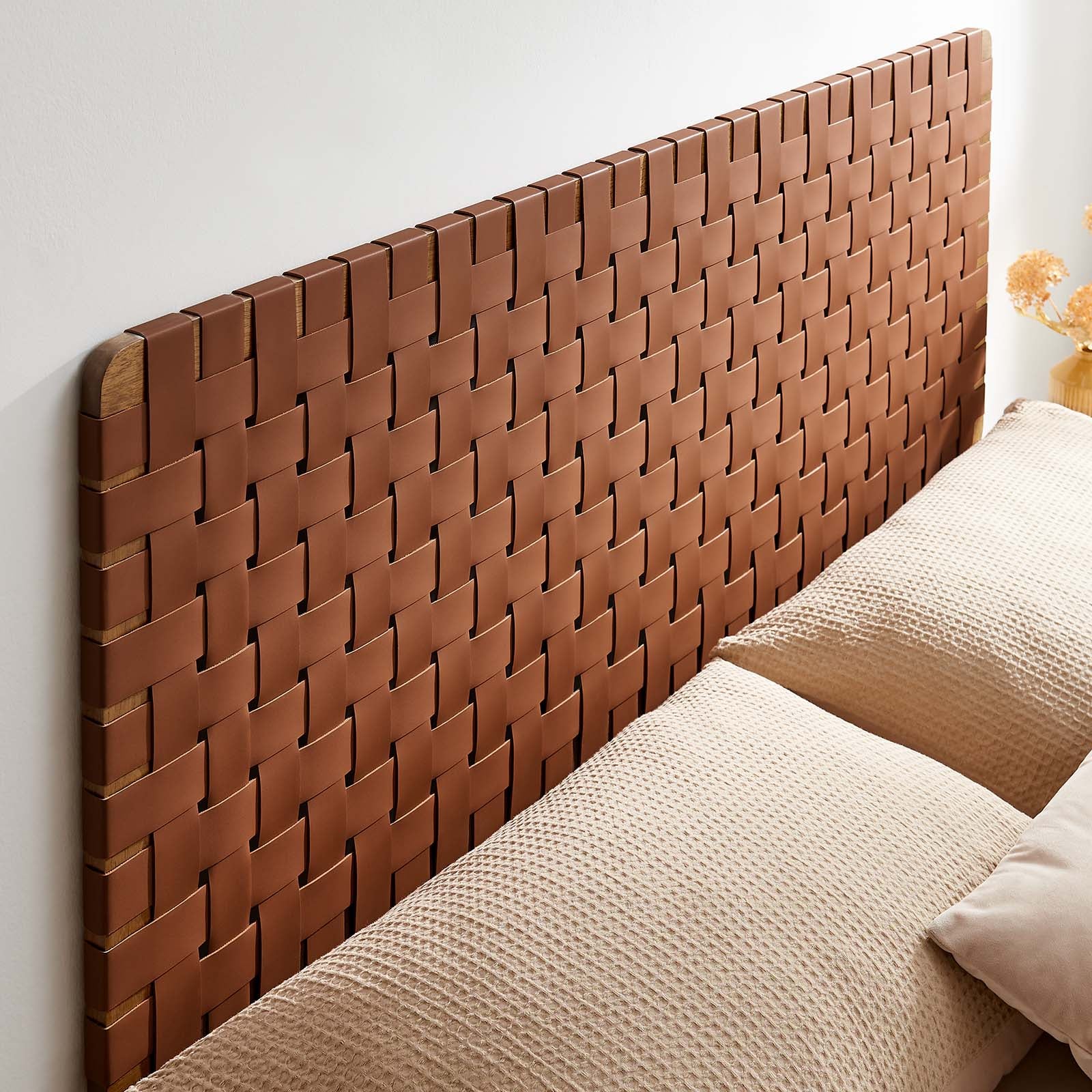 Sparta Weave Wall-Mount Queen Vegan Leather Headboard By Modway - MOD-7124 - Image 27