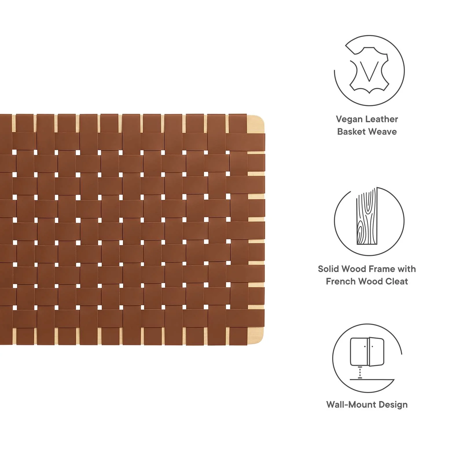 Sparta Weave Wall-Mount Twin Vegan Leather Headboard By Modway - MOD-7120 - Image 13