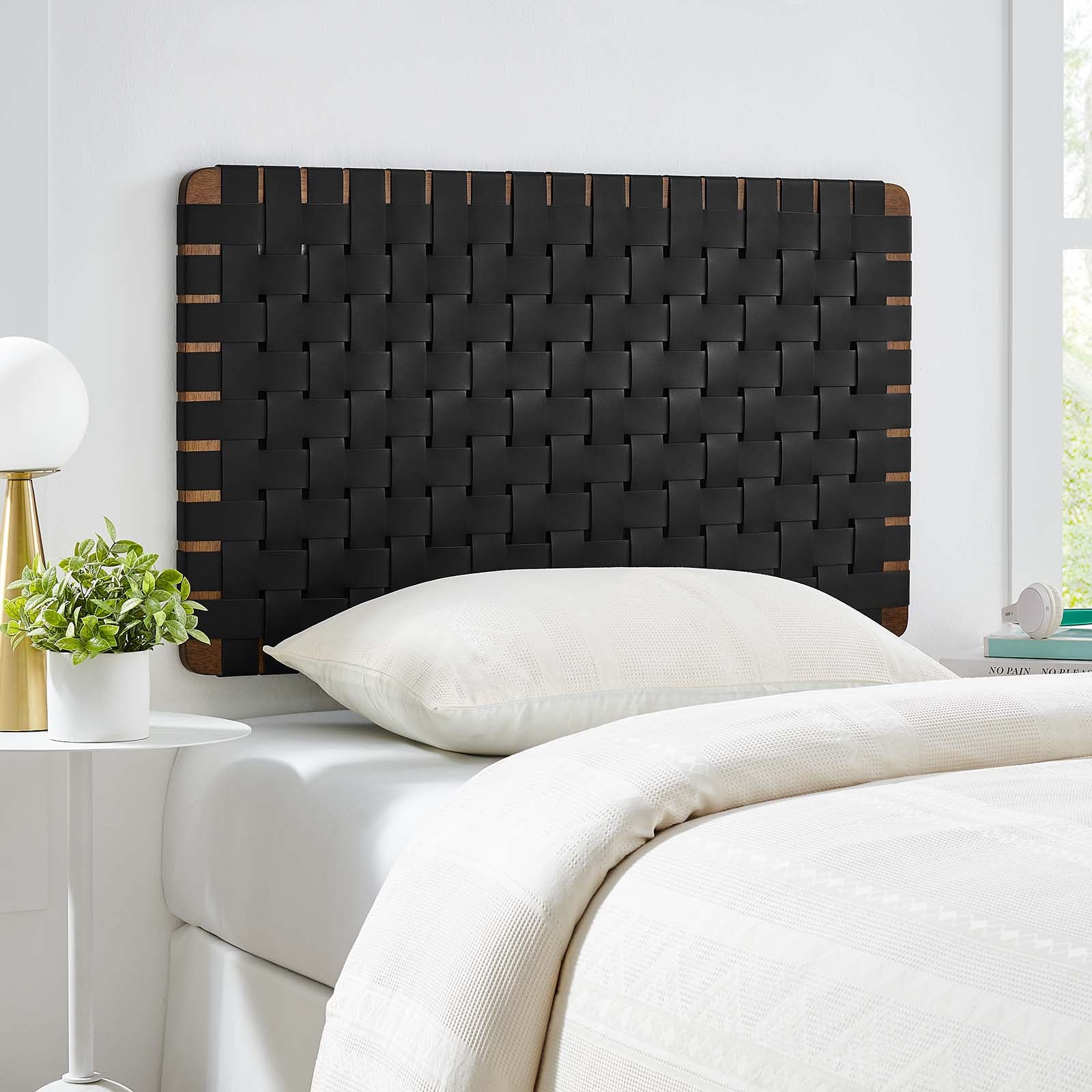 Sparta Weave Wall-Mount Twin Vegan Leather Headboard By Modway - MOD-7120 - Image 24