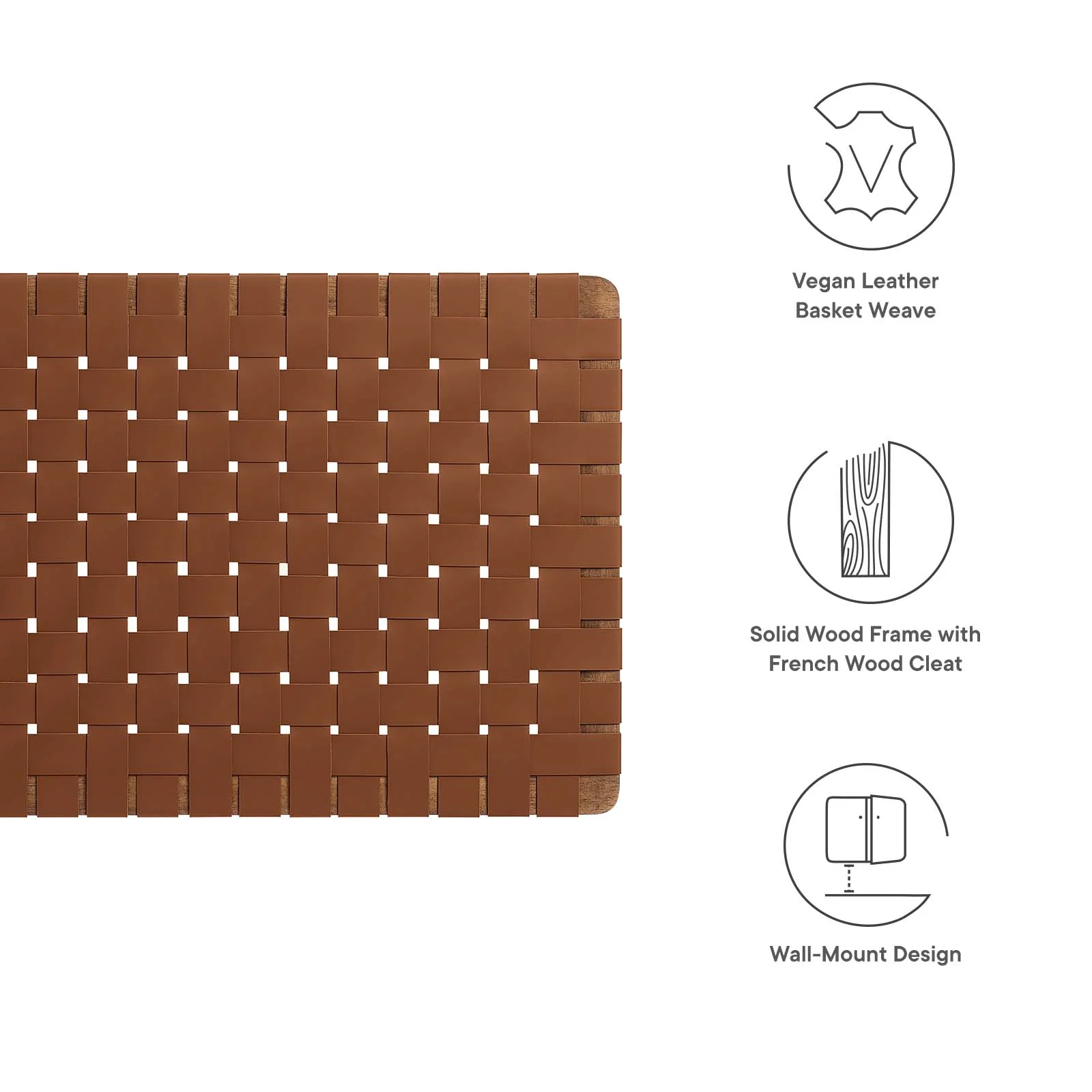 Sparta Weave Wall-Mount Twin Vegan Leather Headboard By Modway - MOD-7120 - Image 29