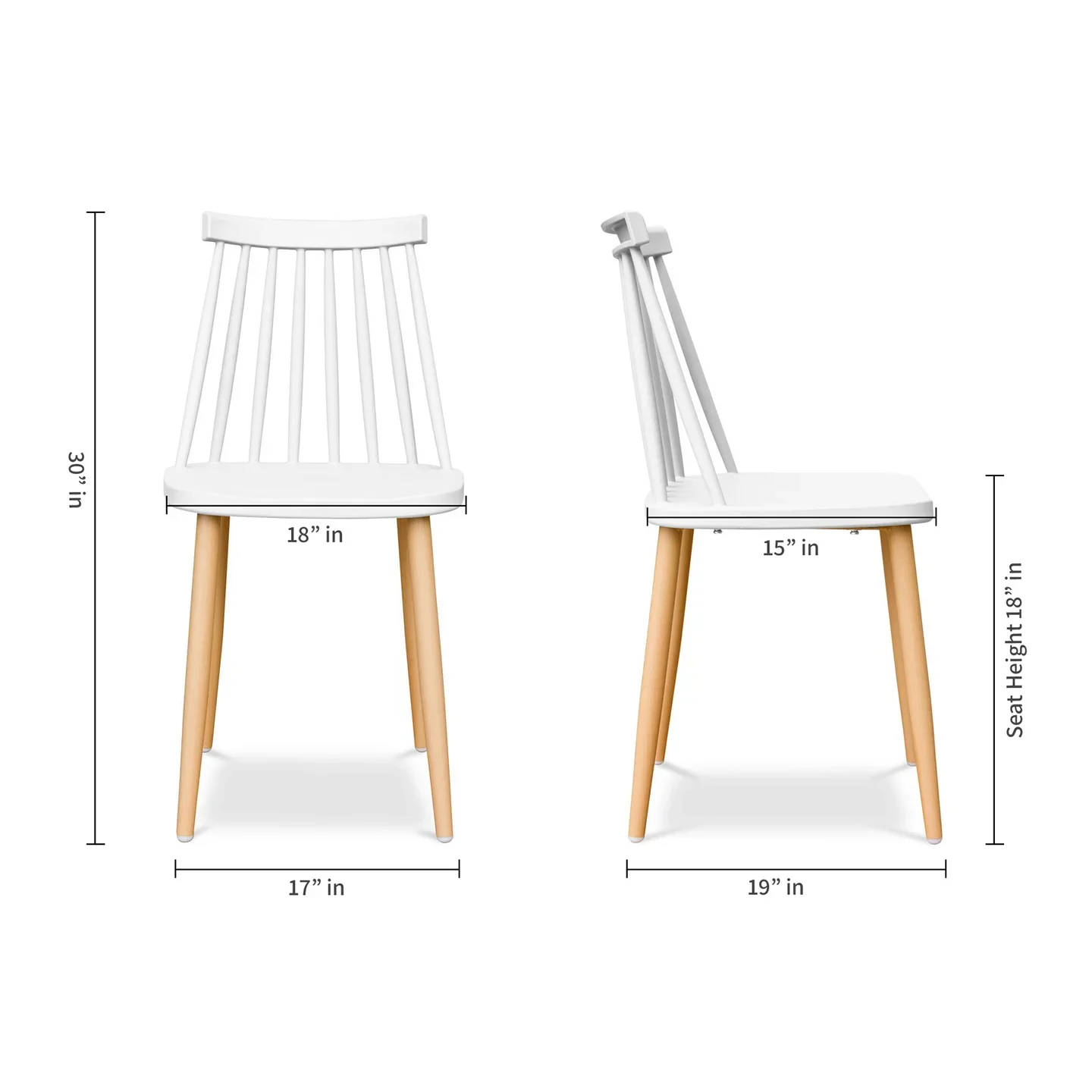 Spindle Dining Chair, White By World Modern Design - Image 5