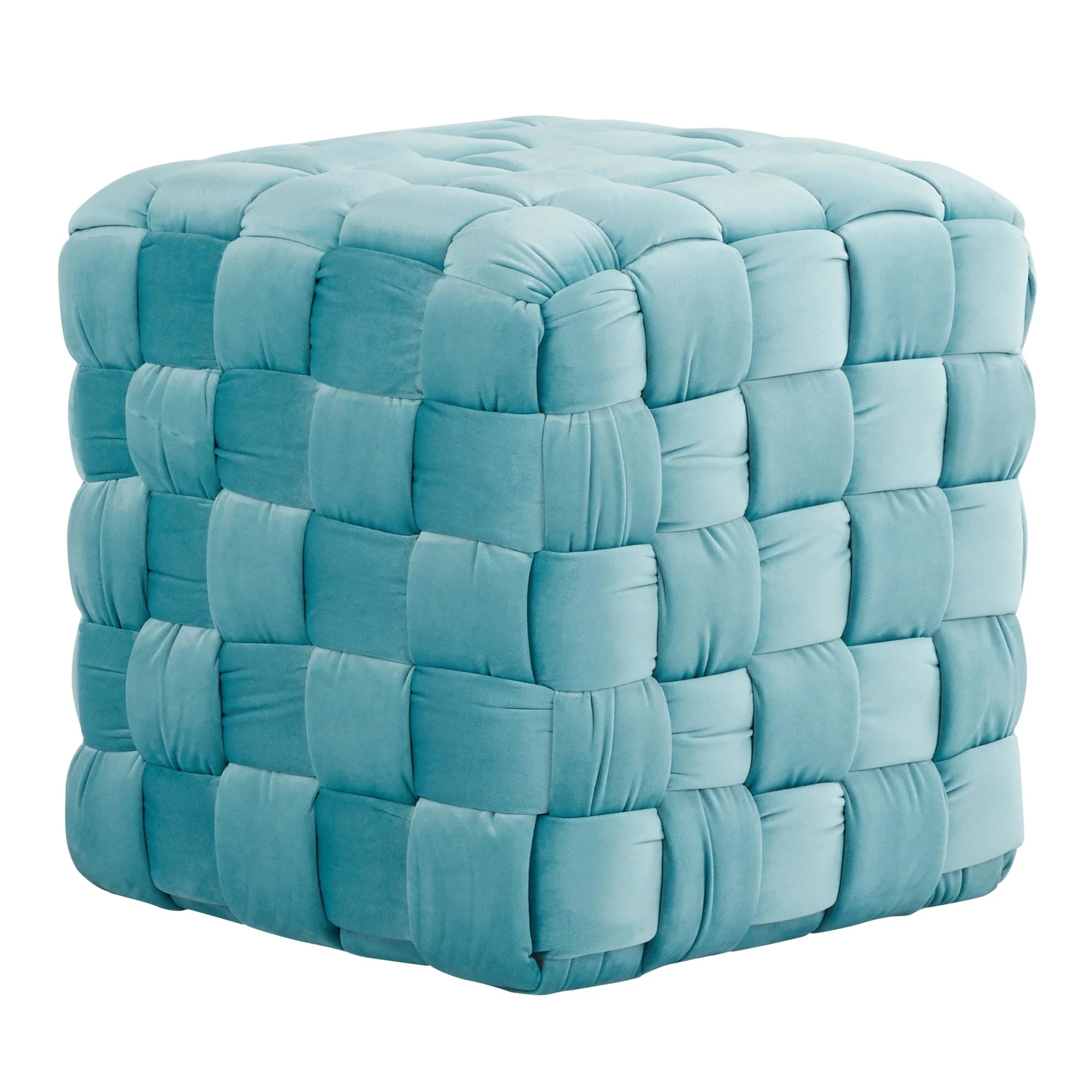Braided Square 16" Ottoman Cream By LumiSource - Image 11