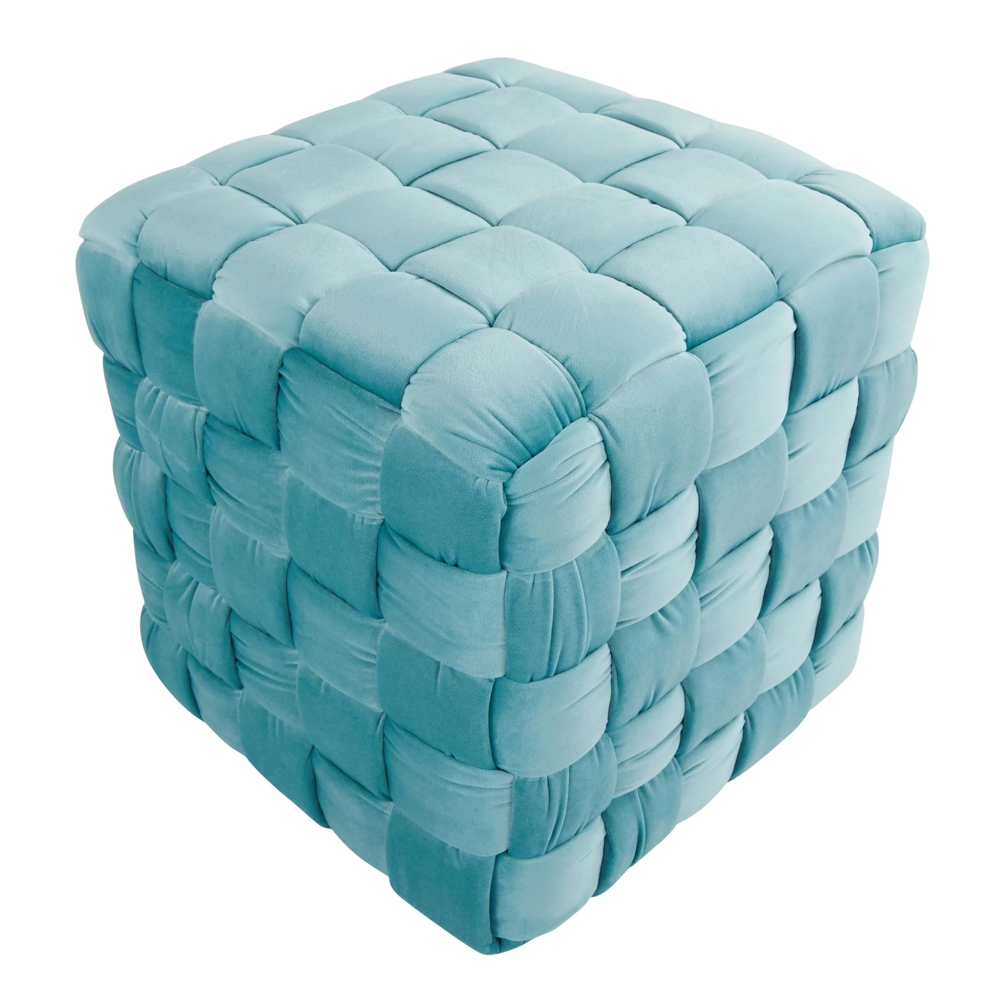 Braided Square 16" Ottoman Cream By LumiSource - Image 15