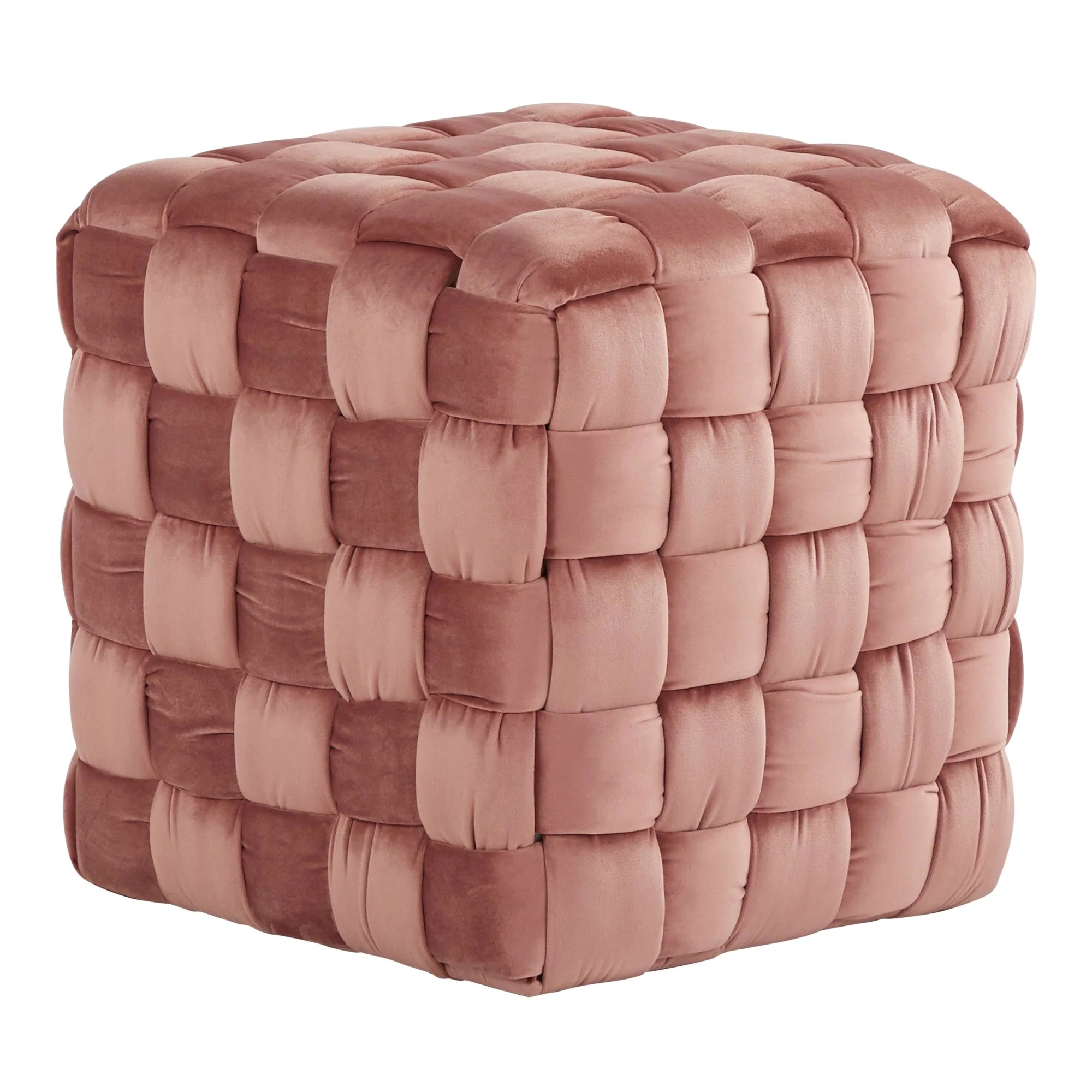 Braided Square 16" Ottoman Cream By LumiSource - Image 16