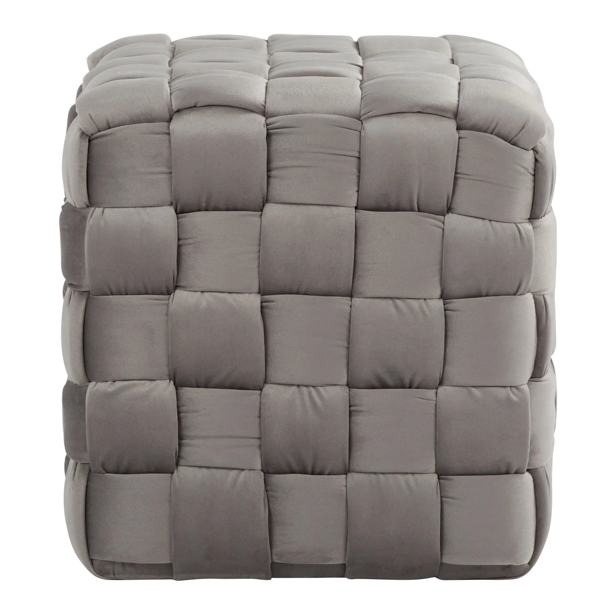 Braided Square 16" Ottoman Cream By LumiSource - Image 9