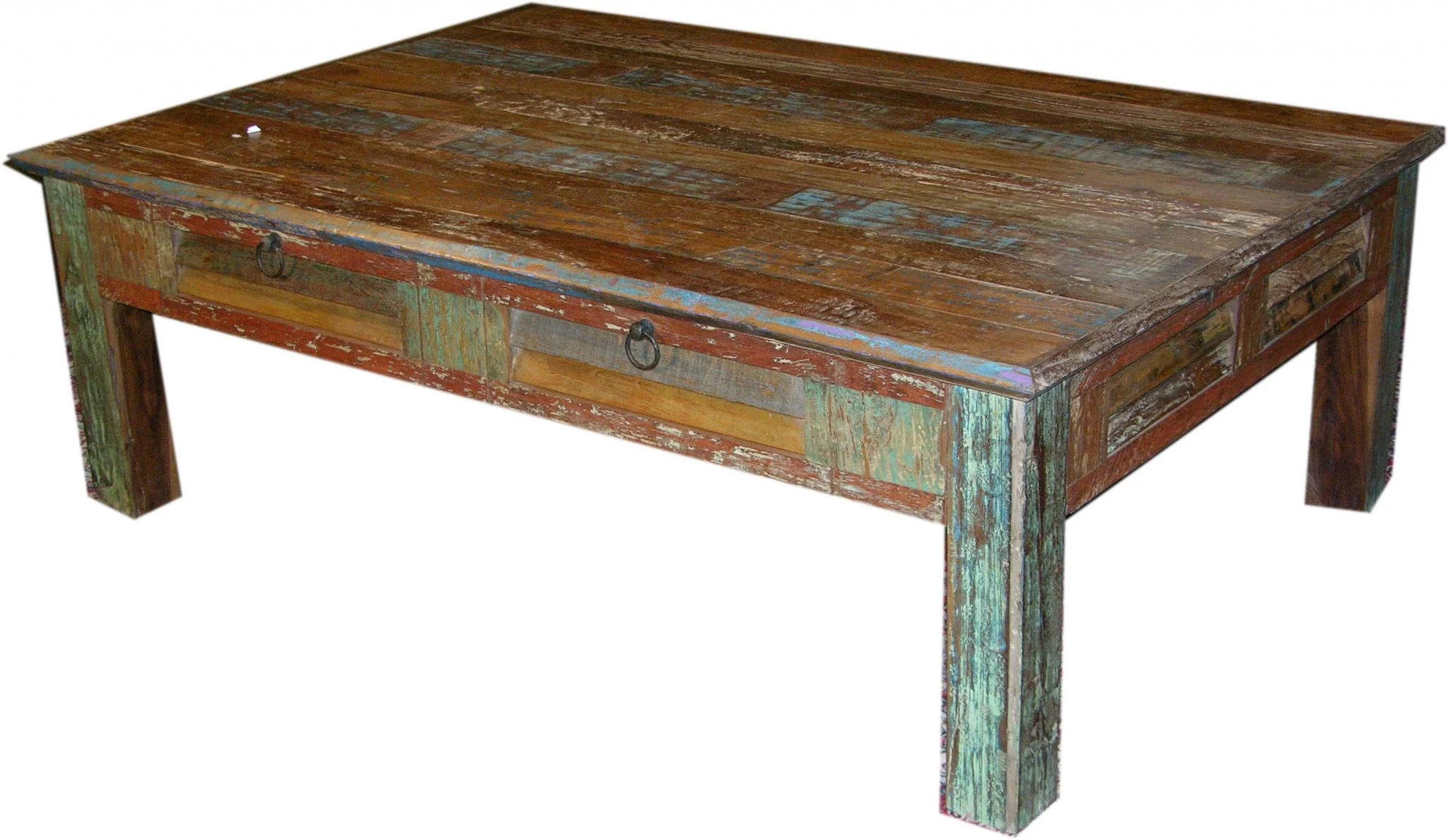Square Distressed Wooden Coffee Table By Homeroots - Image 2