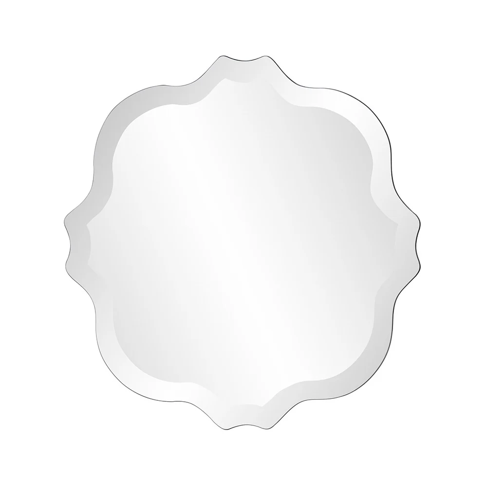 Square Frameless Mirror with Scallop Edges By Homeroots - Image 2