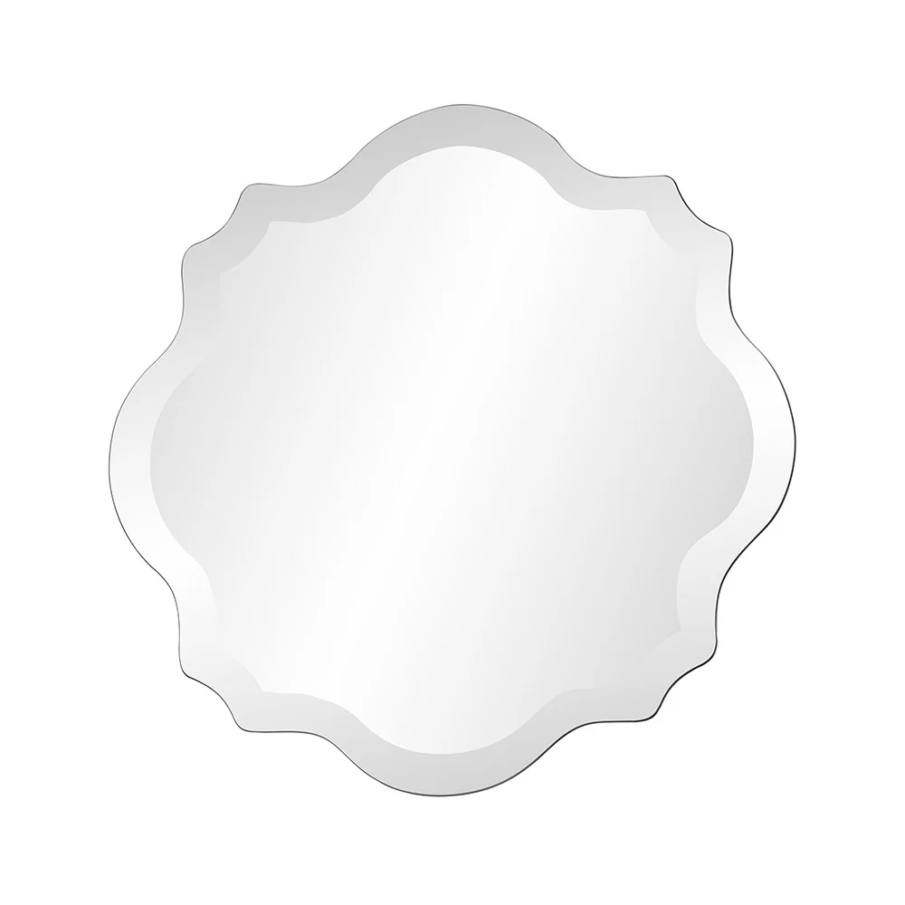 Square Frameless Mirror with Scallop Edges By Homeroots - Image 4