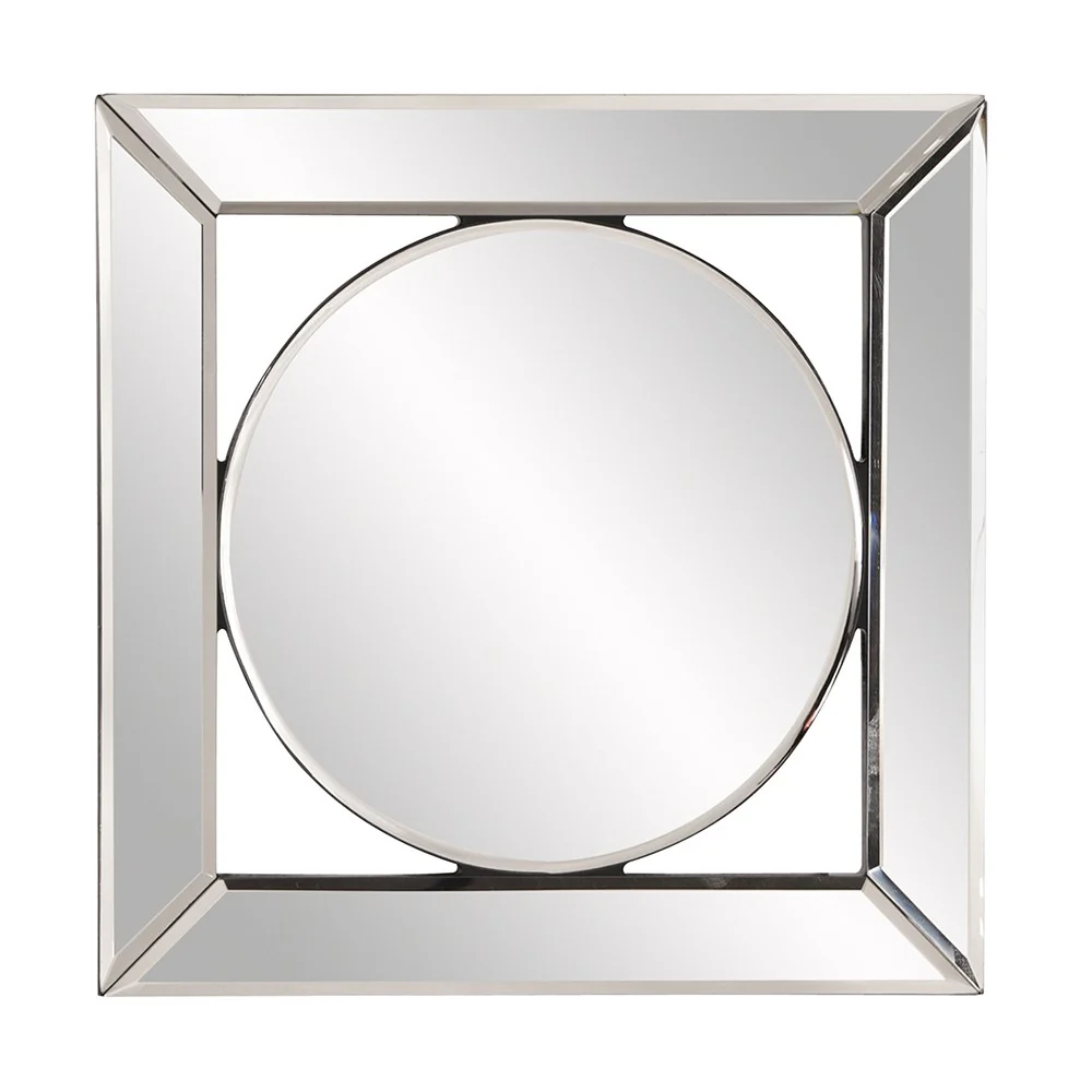 Square Mirror with Center Round Mirror By Homeroots - Image 2