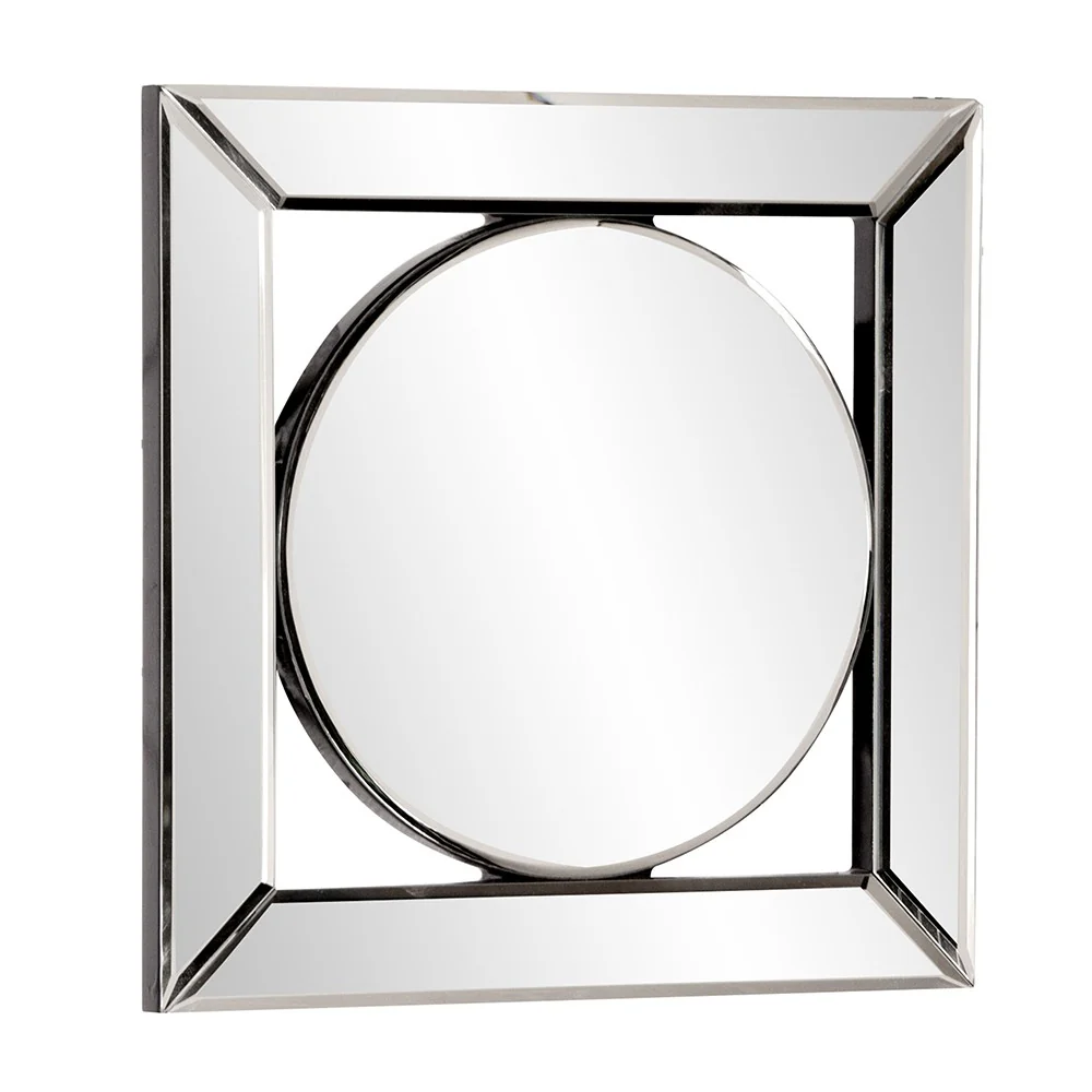 Square Mirror with Center Round Mirror By Homeroots - Image 3