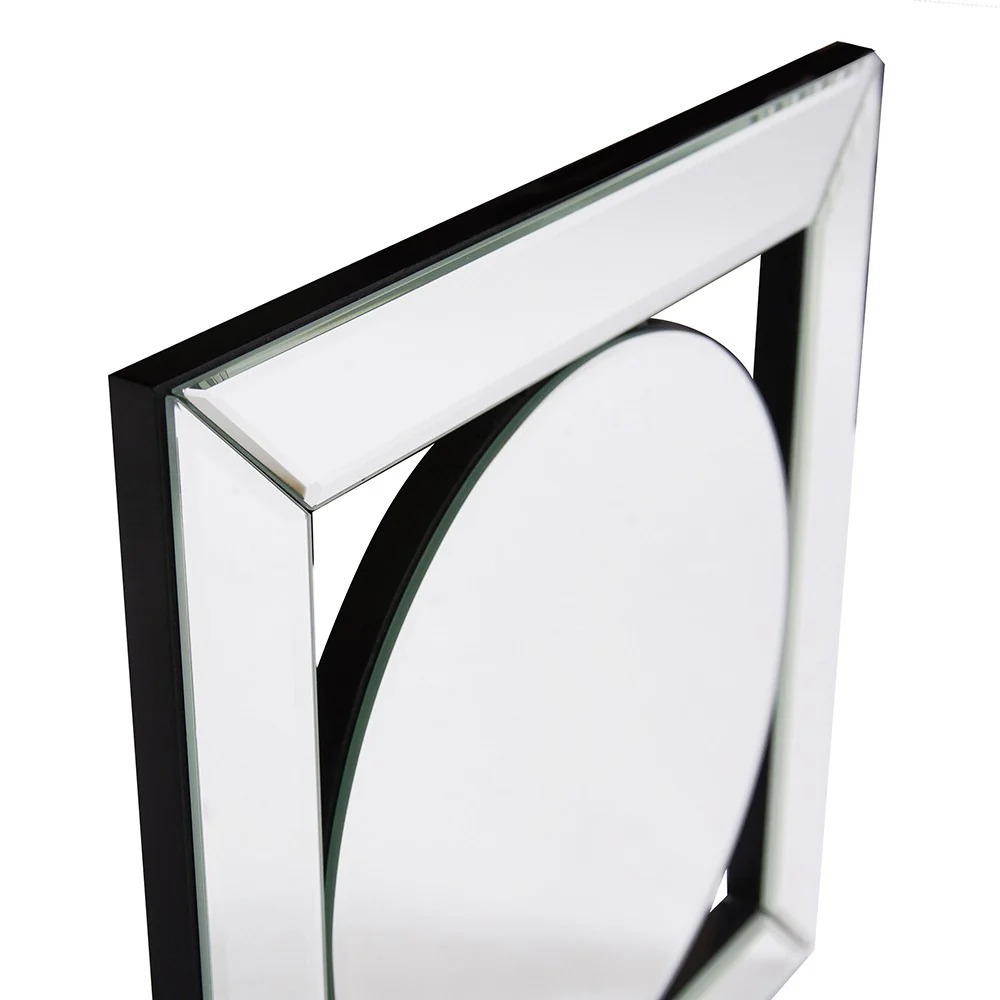 Square Mirror with Center Round Mirror By Homeroots - Image 5