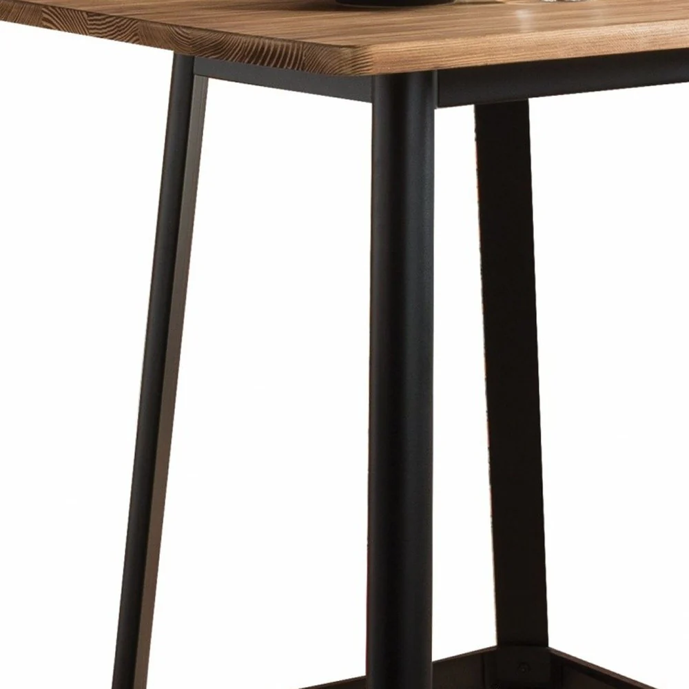 Square Natural And Black High Top Bar Table By Homeroots - Image 6