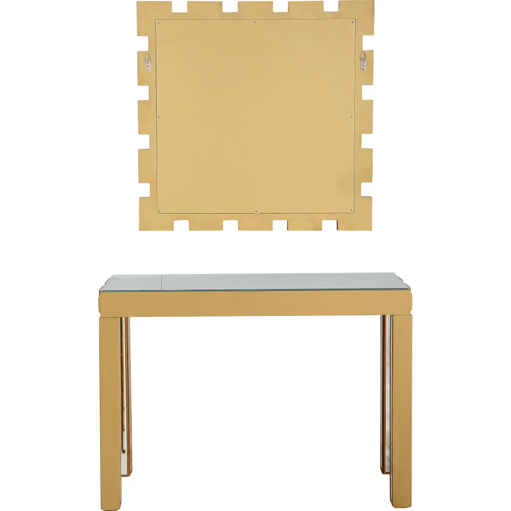 Square Reflective Mirror and Console Table By Homeroots - Image 7