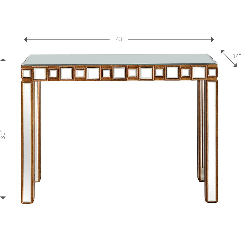 Square Reflective Mirror Console Table By Homeroots - Image 2