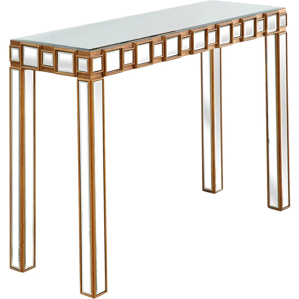 Square Reflective Mirror Console Table By Homeroots - Image 4