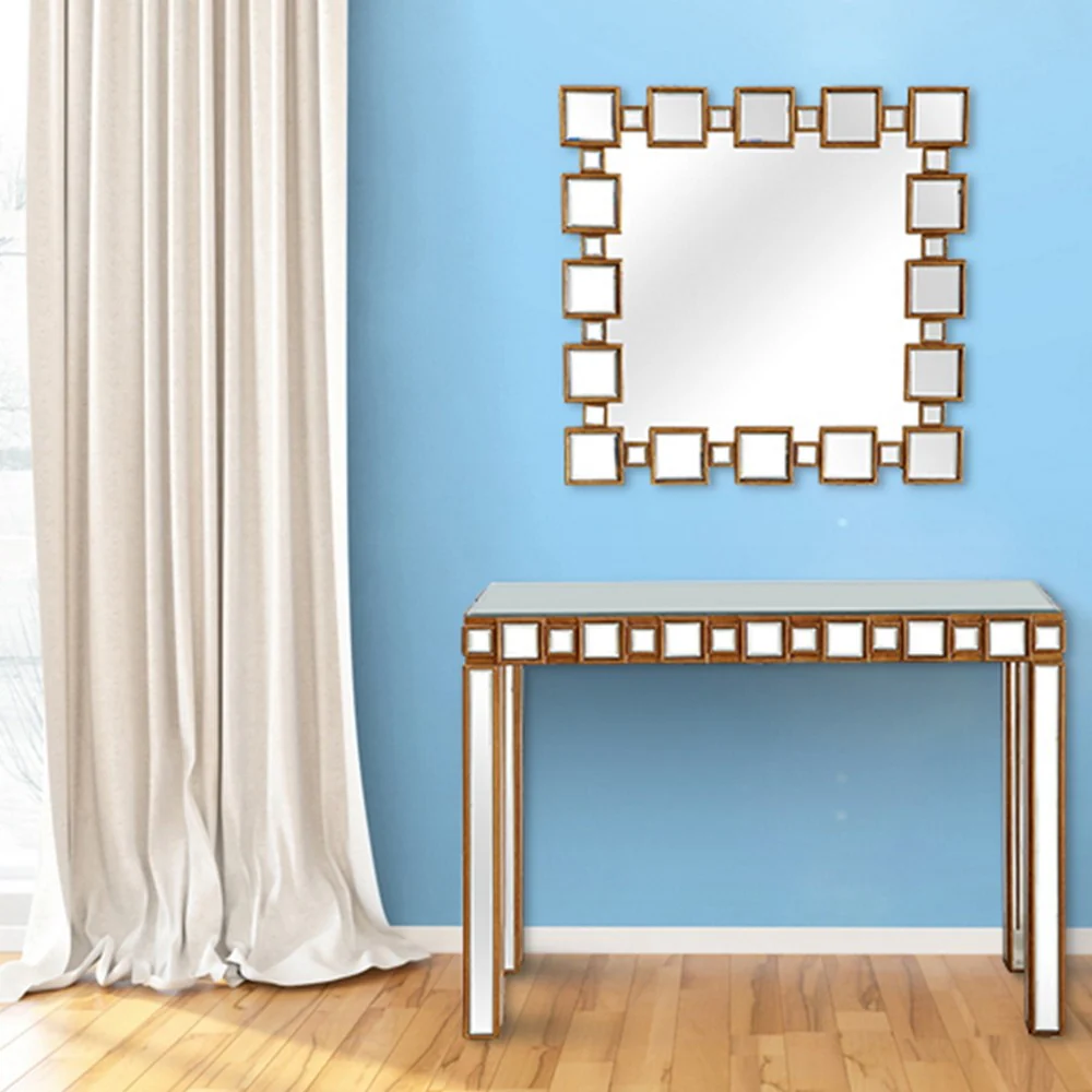 Square Reflective Mirror Console Table By Homeroots - Image 9
