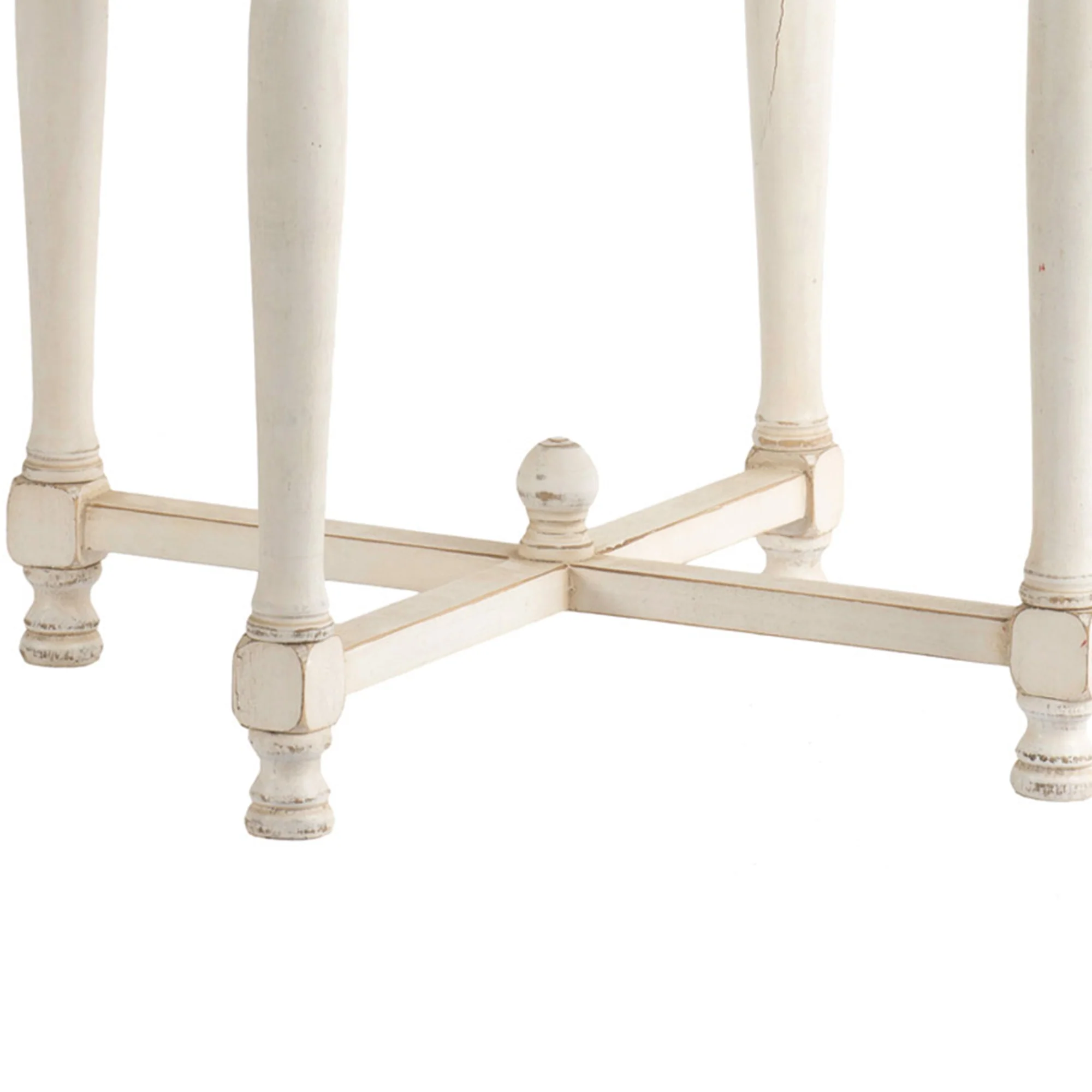 Square Shaped Wooden Side Table With Cross Base, Brown & Gray By Benzara - Image 4