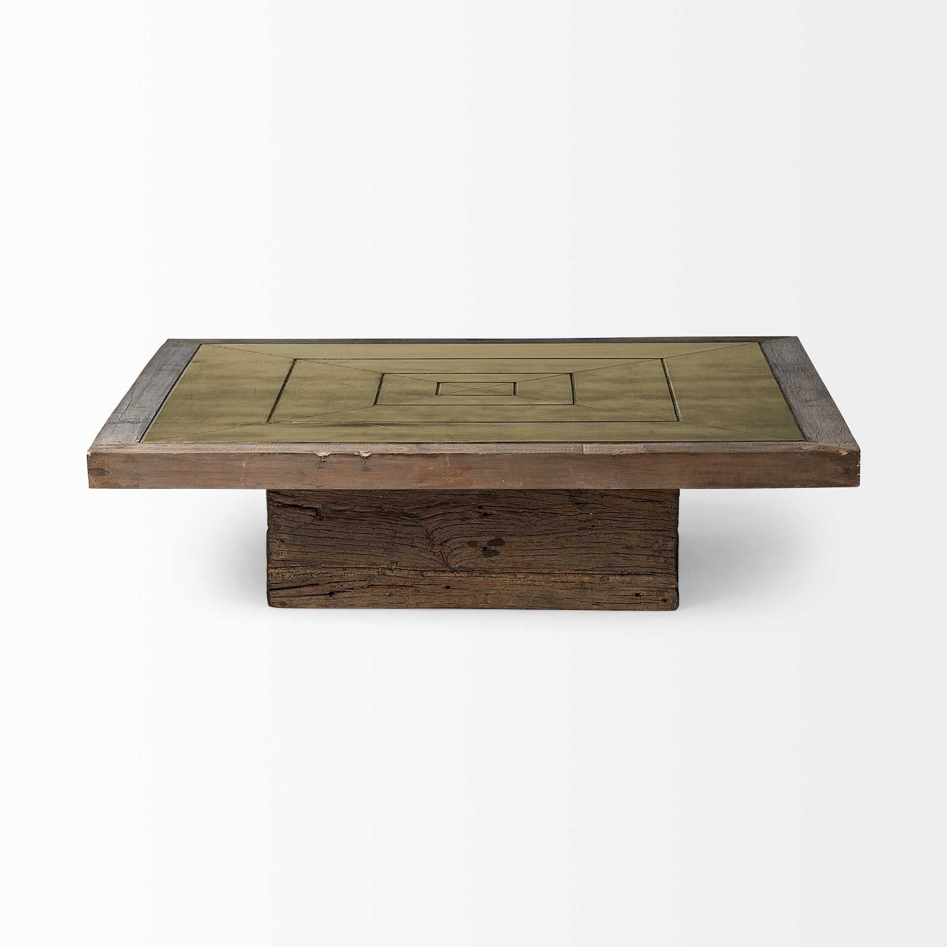 Square Solid Wood Table and Base Coffee Table By Homeroots - Image 2