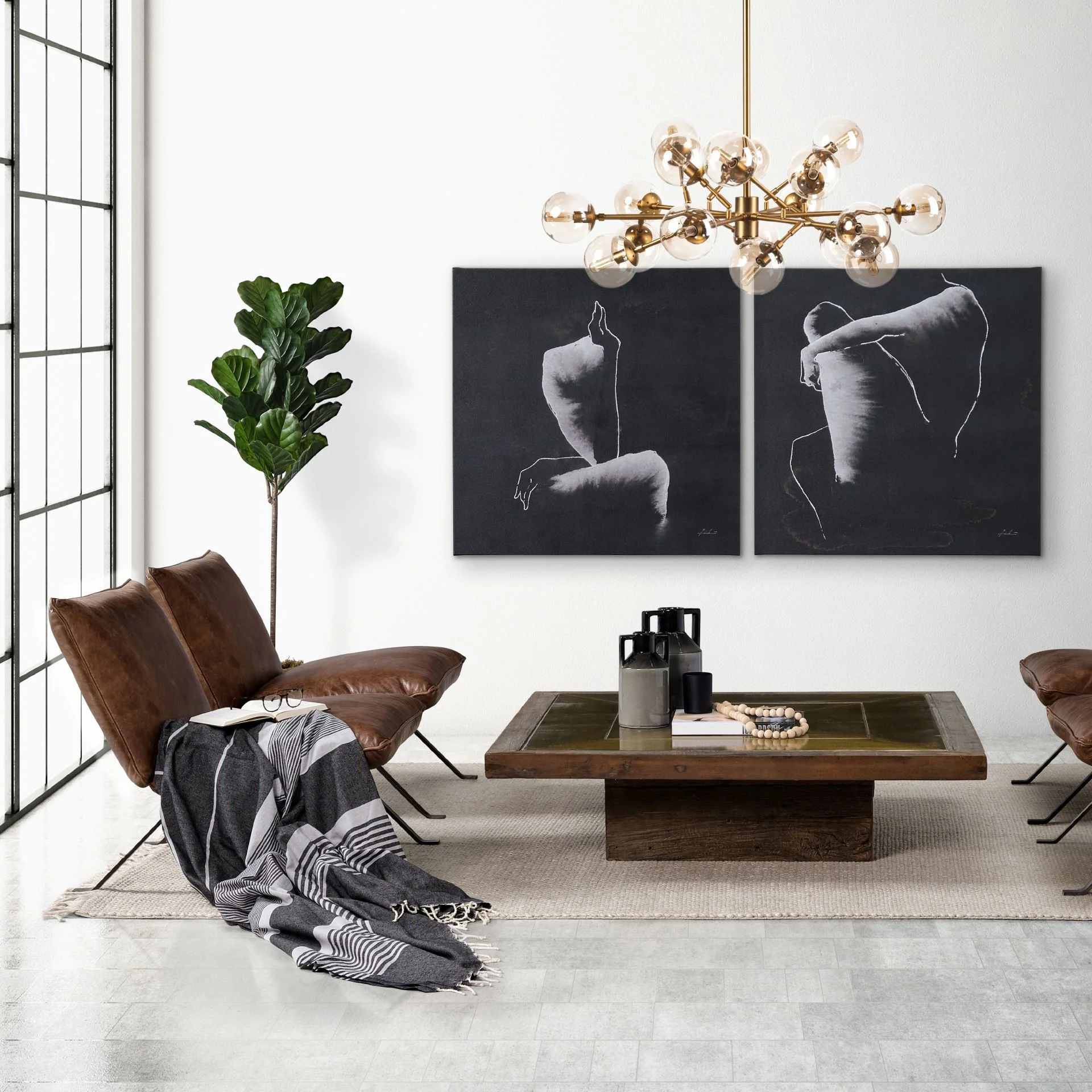 Square Solid Wood Table and Base Coffee Table By Homeroots - Image 4