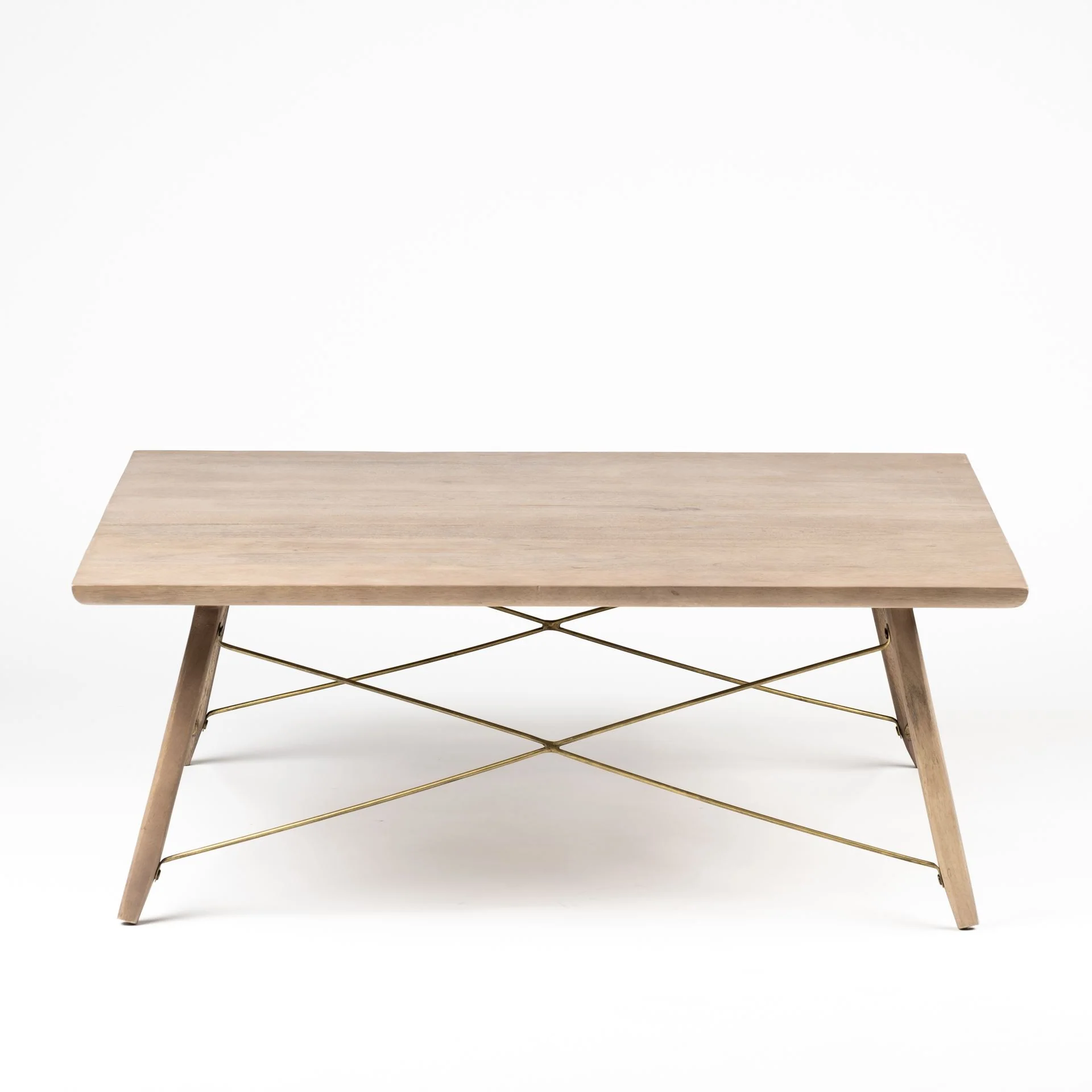 Square Solid Wood Top & Legs Coffee Table wMetal Bracing By Homeroots - Image 2