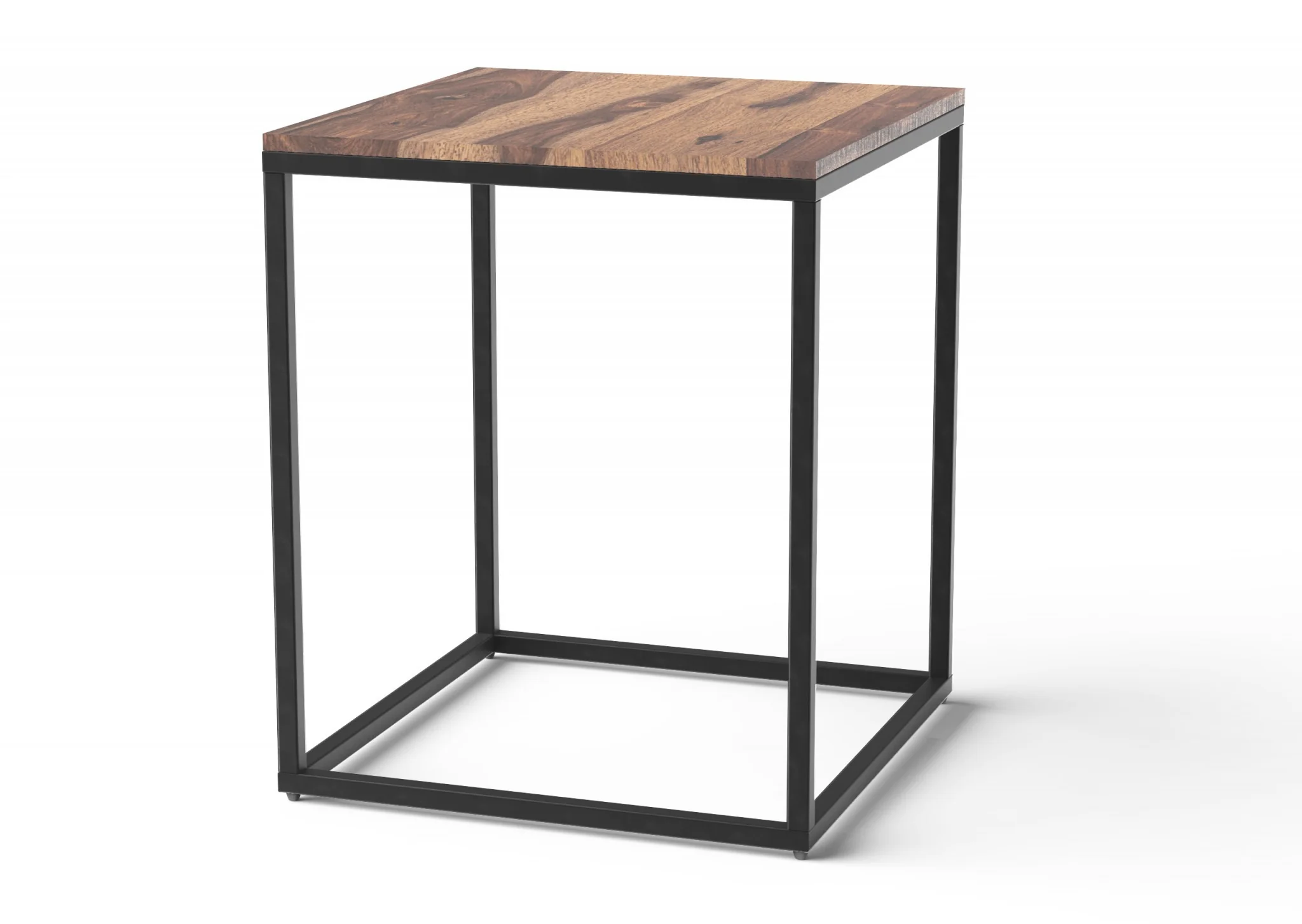 Squared Off Natural Wood End or Side Table By Homeroots - Image 2