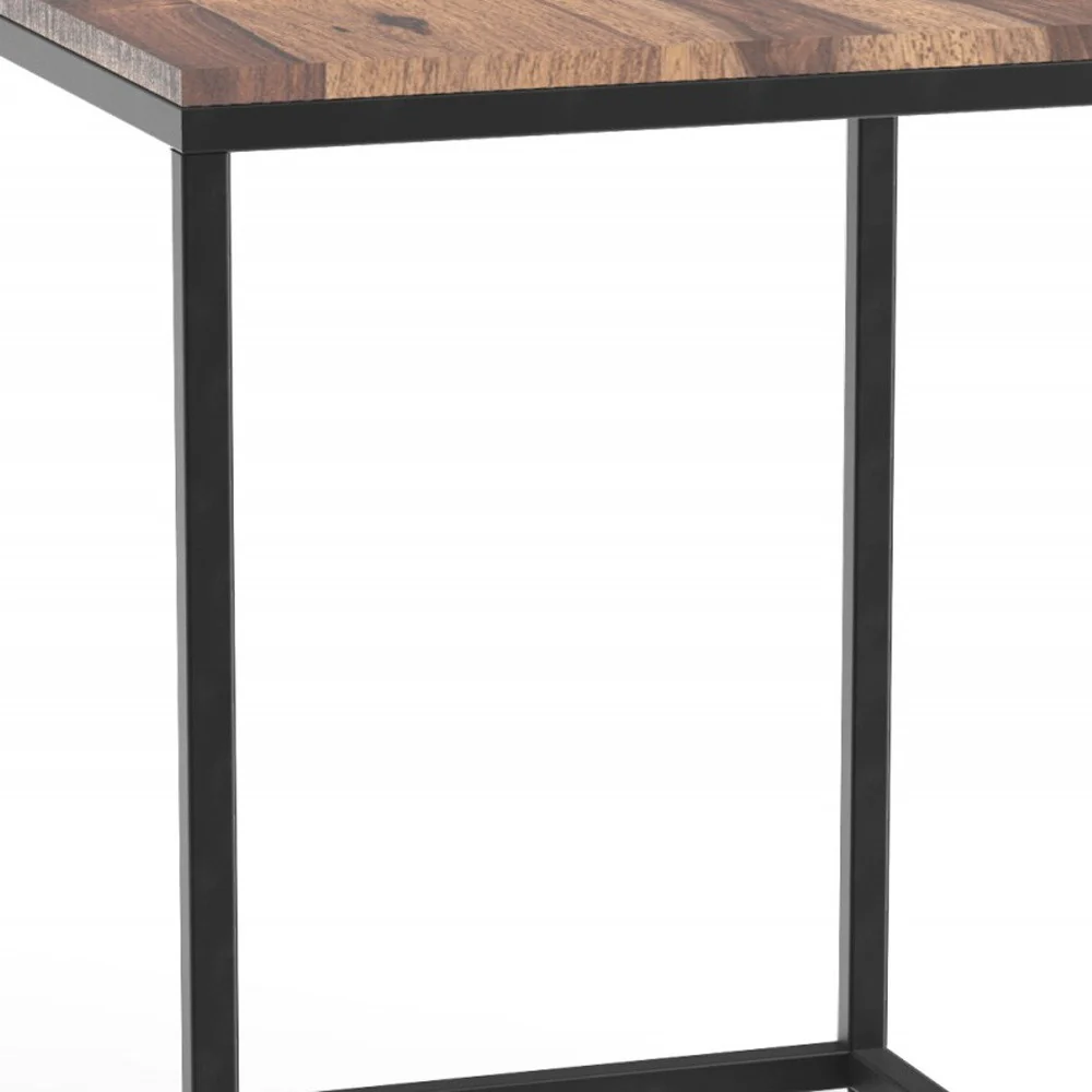 Squared Off Natural Wood End or Side Table By Homeroots - Image 4