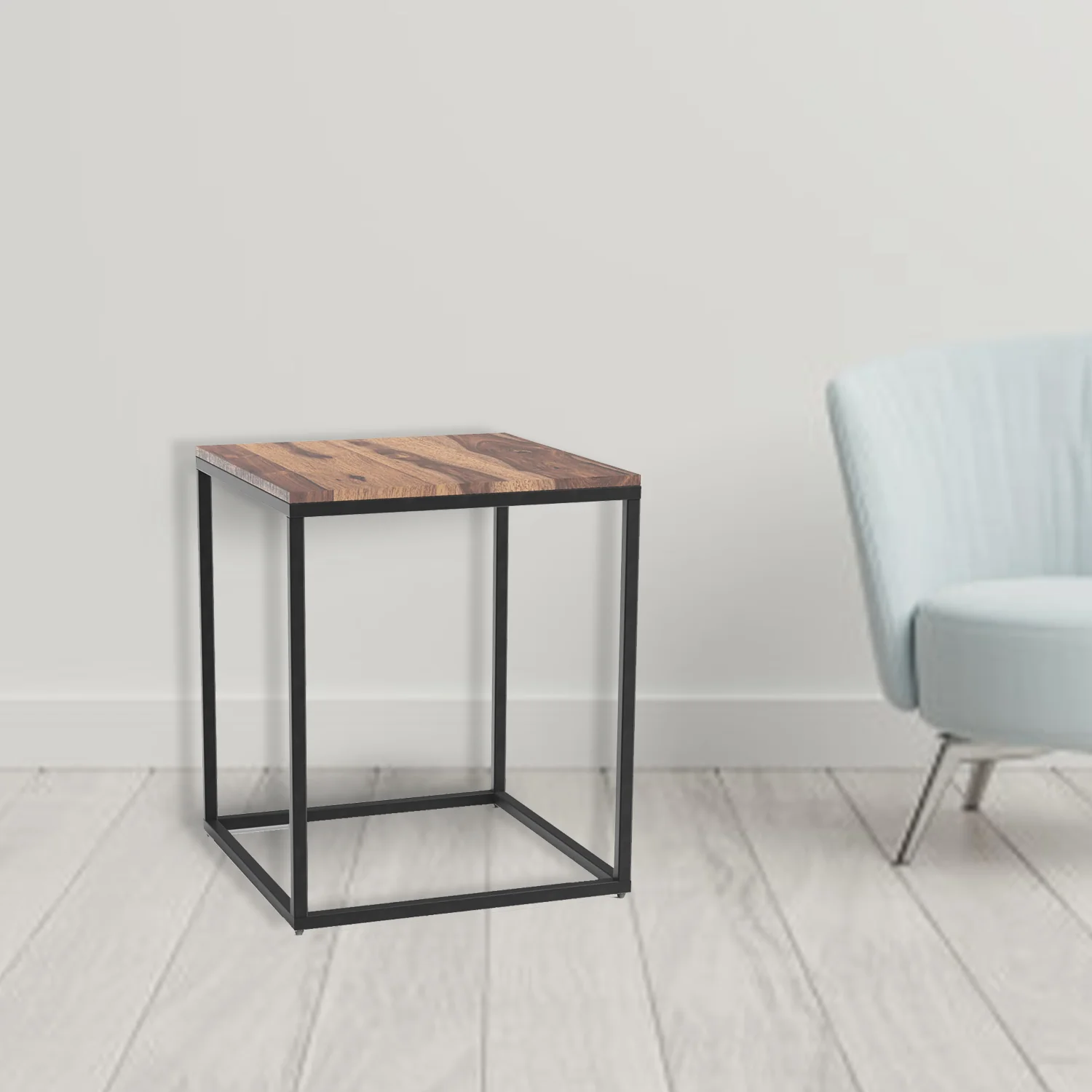 Squared Off Natural Wood End or Side Table By Homeroots - Image 5