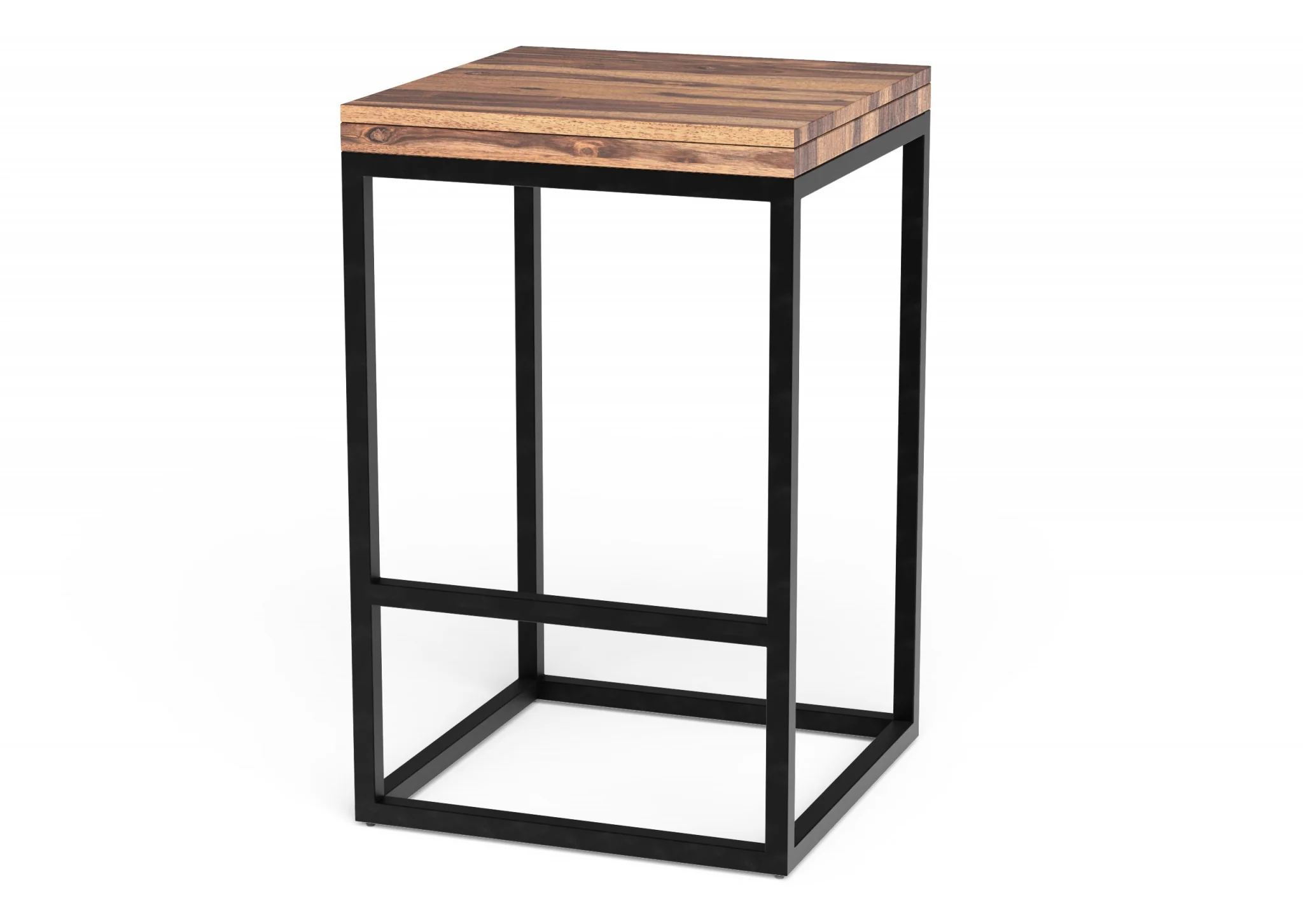 Squared Off Natural Wood Stool By Homeroots - Image 2