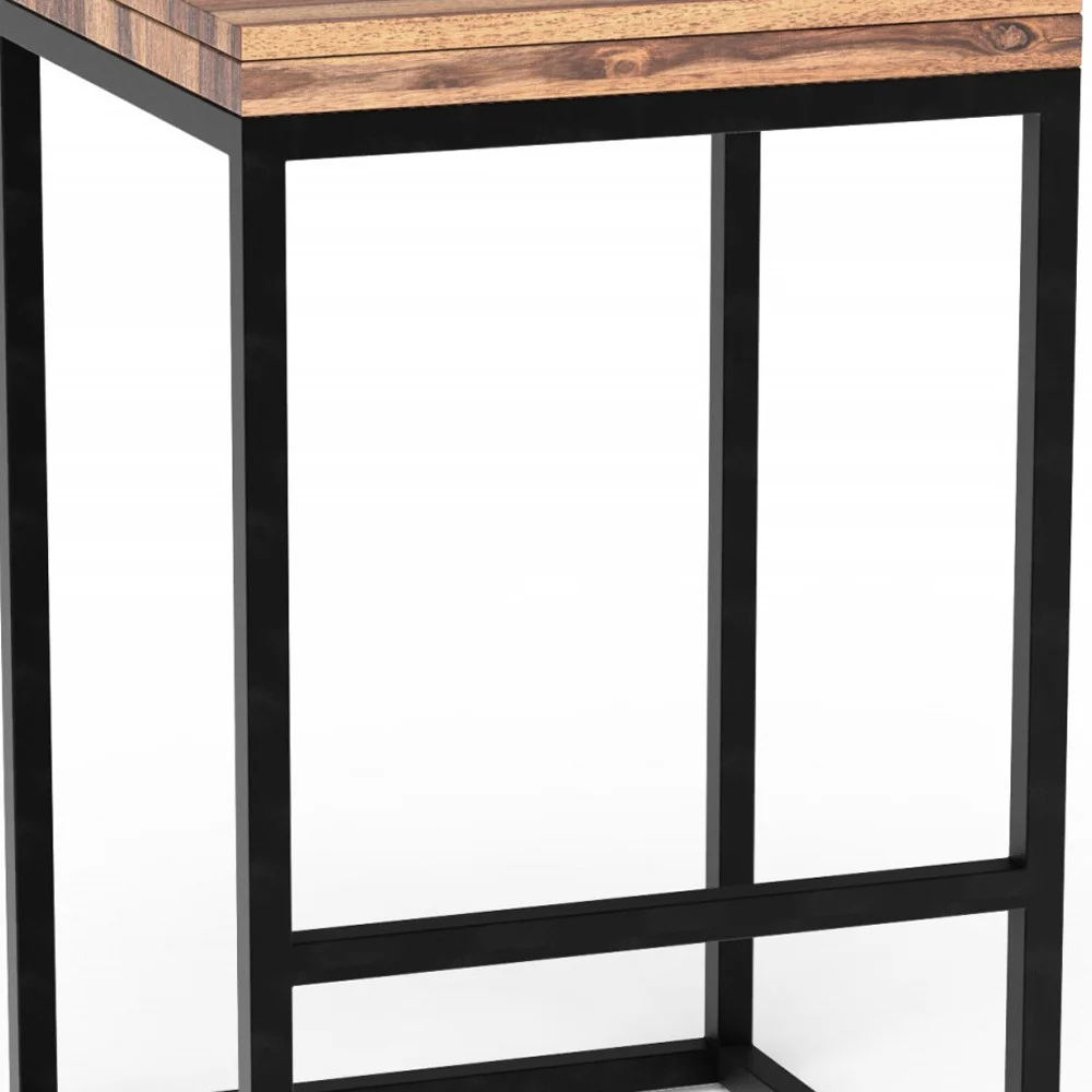 Squared Off Natural Wood Stool By Homeroots - Image 3