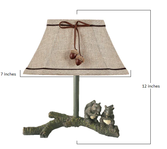 Squirrel Buddies Accent Lamp with Natural Shade By Homeroots - Image 2