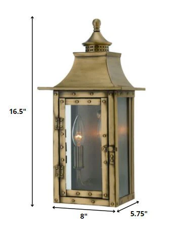 St. Charles 2-Light Aged Brass Wall Light By Homeroots - Image 5