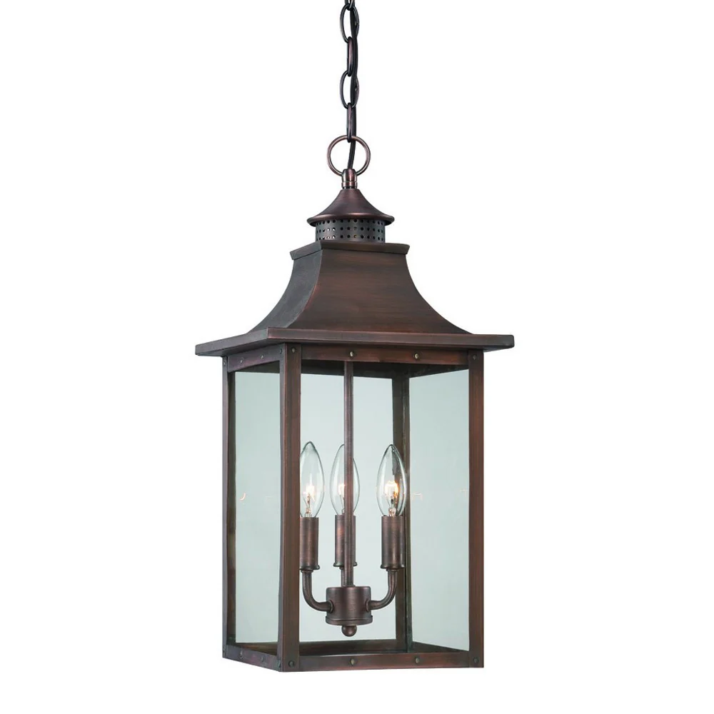 St. Charles 3-Light Acopper Patina Hanging Light By Homeroots - Image 2