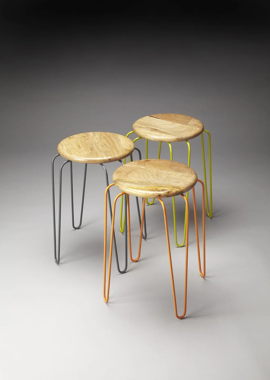 Stackable Iron Colored Stools By Homeroots - Image 3