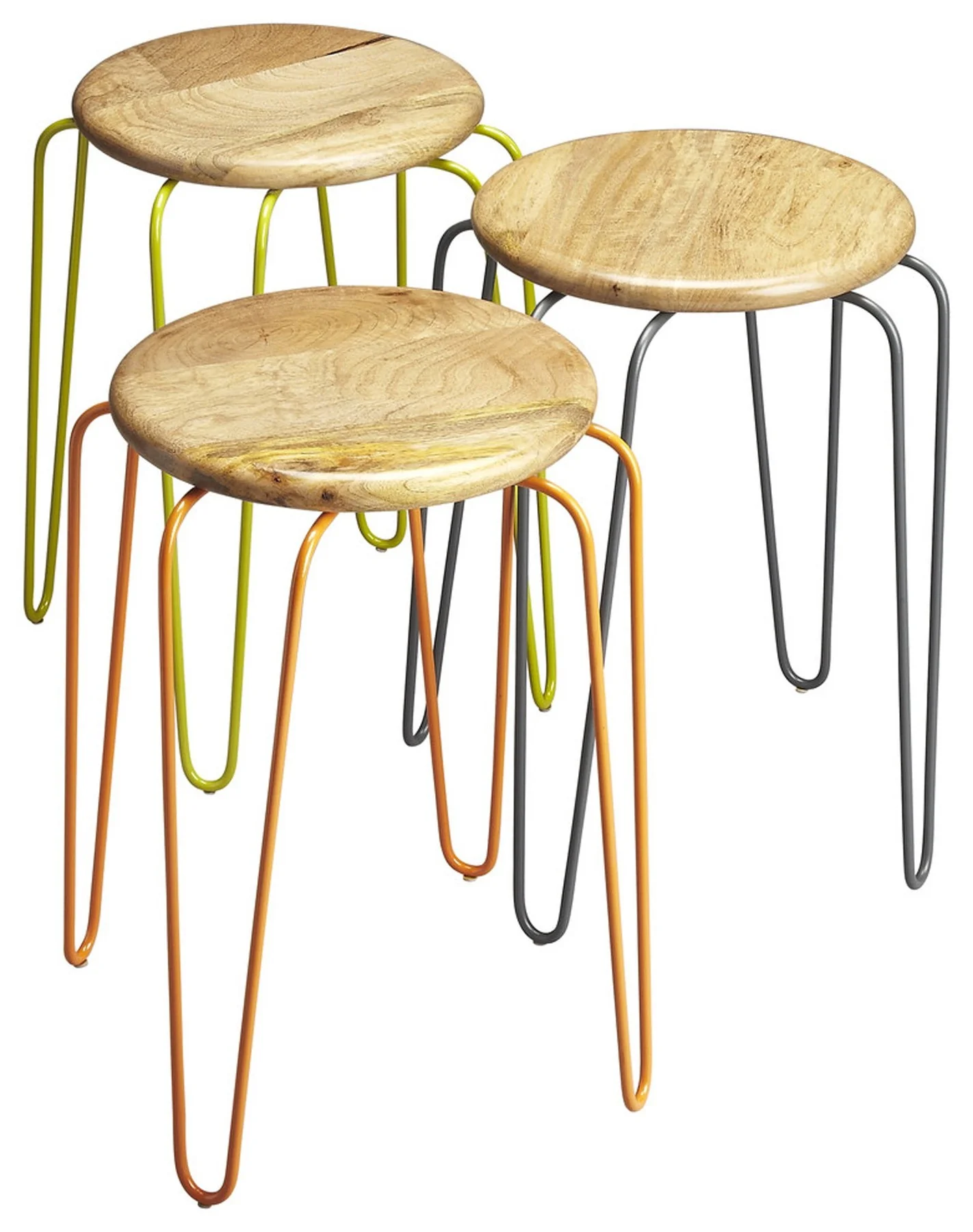Stackable Iron Colored Stools By Homeroots - Image 4