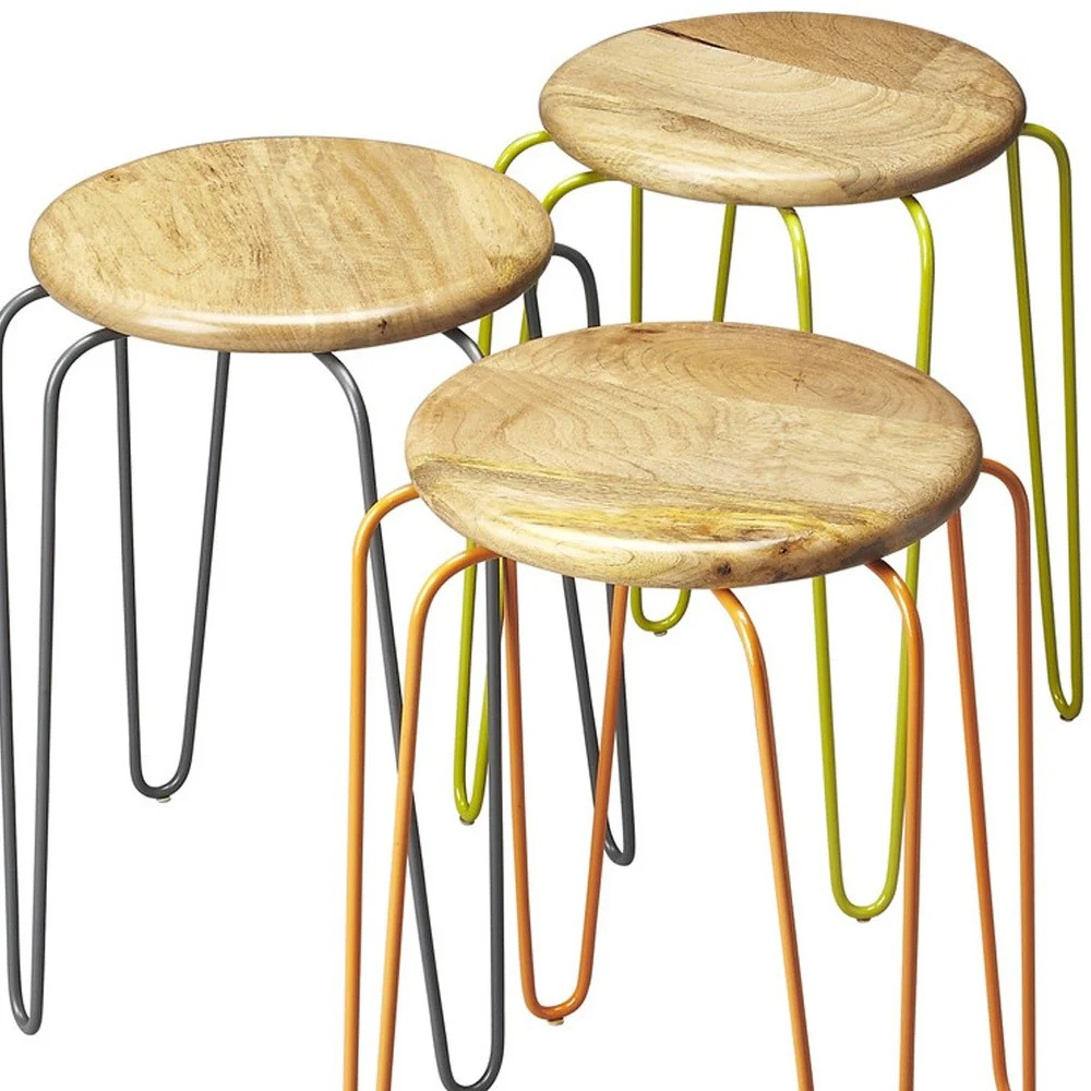 Stackable Iron Colored Stools By Homeroots - Image 5