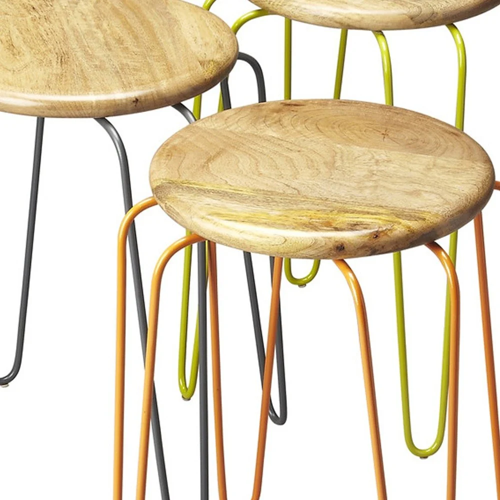 Stackable Iron Colored Stools By Homeroots - Image 6