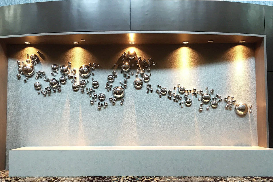 Stainless Steel 10"D Half Ball By Gold Leaf Design Group - Image 3