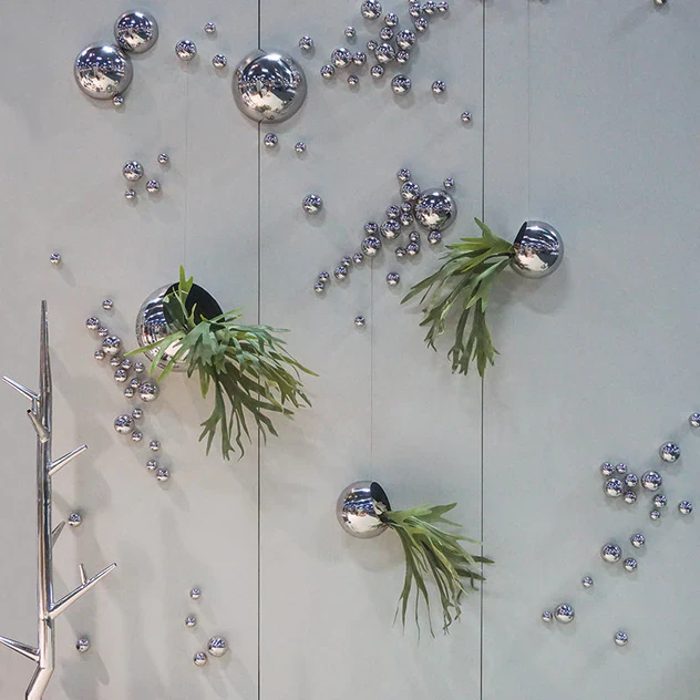 Stainless Steel 10"D Half Ball By Gold Leaf Design Group - Image 4